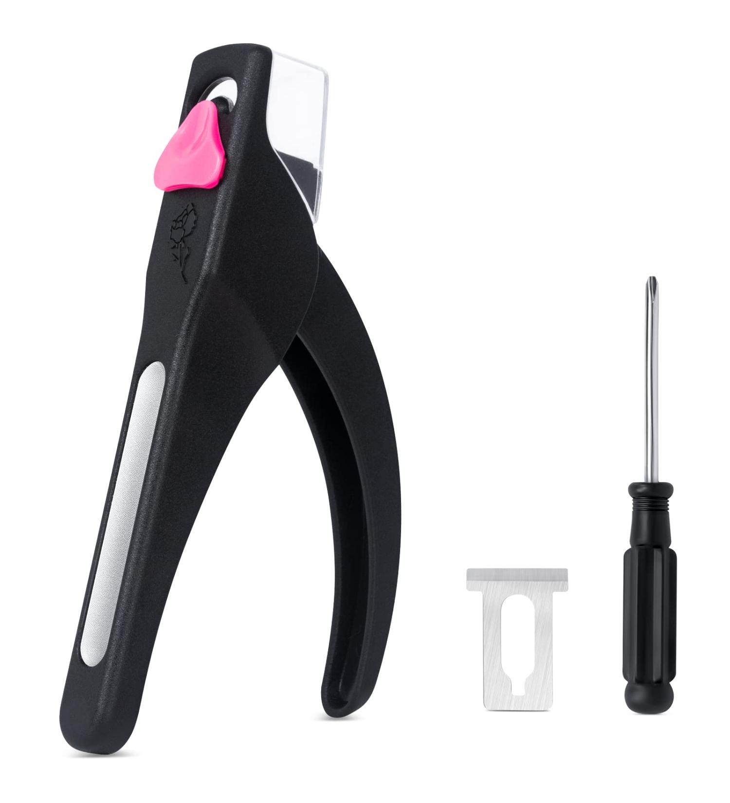 Funfe Black Nail Clipper Trimmer with Nail File - Professional Acrylic False Nail Cutter for Salon & Home Manicure - Buy Online on GoSupps.com