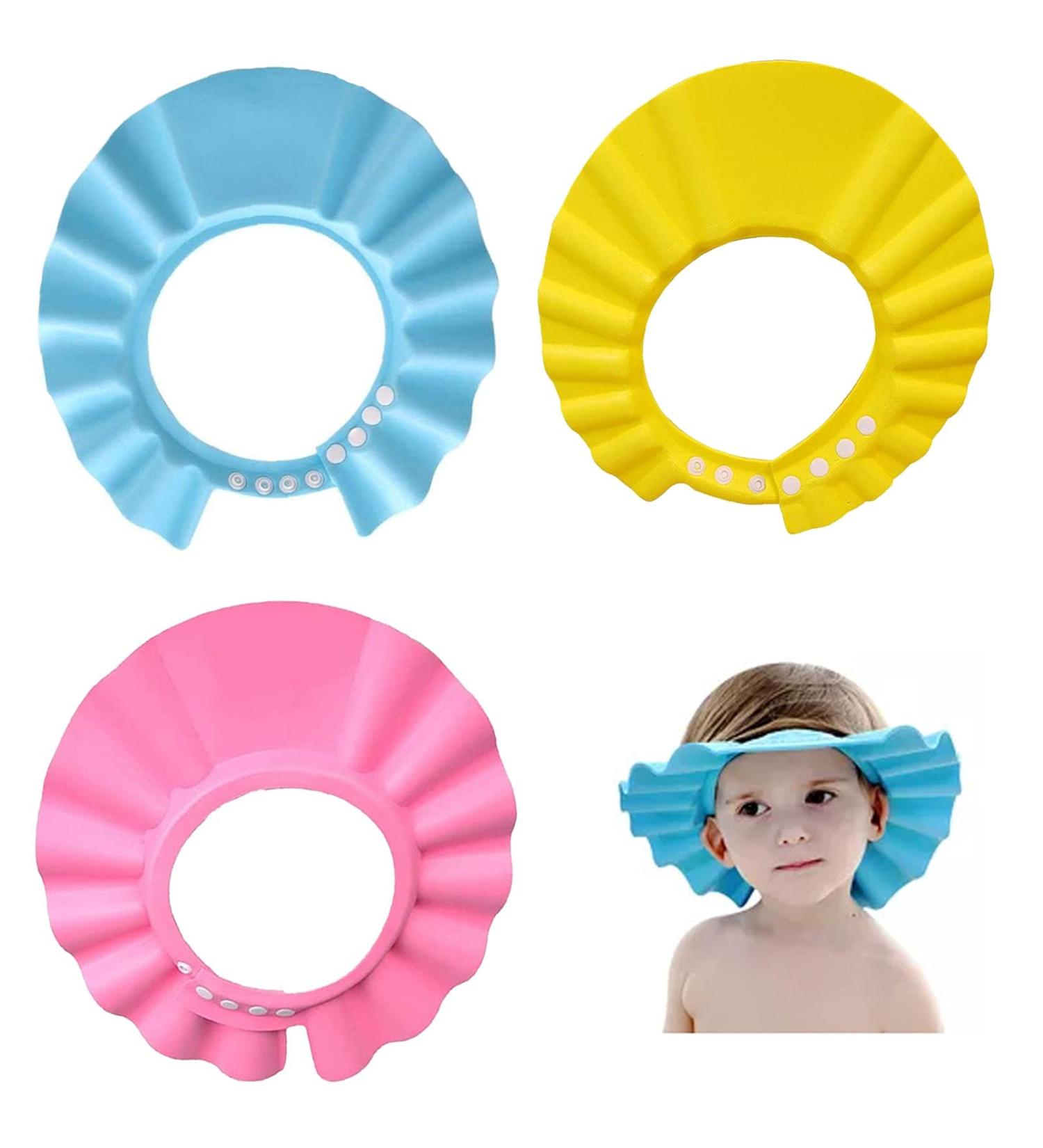 3-Piece Children's Shampoo Cap - Baby Shower Cap to Protect Eyes & Ears | Safe & Comfortable Bath Time Tool - Buy Online on GoSupps.com