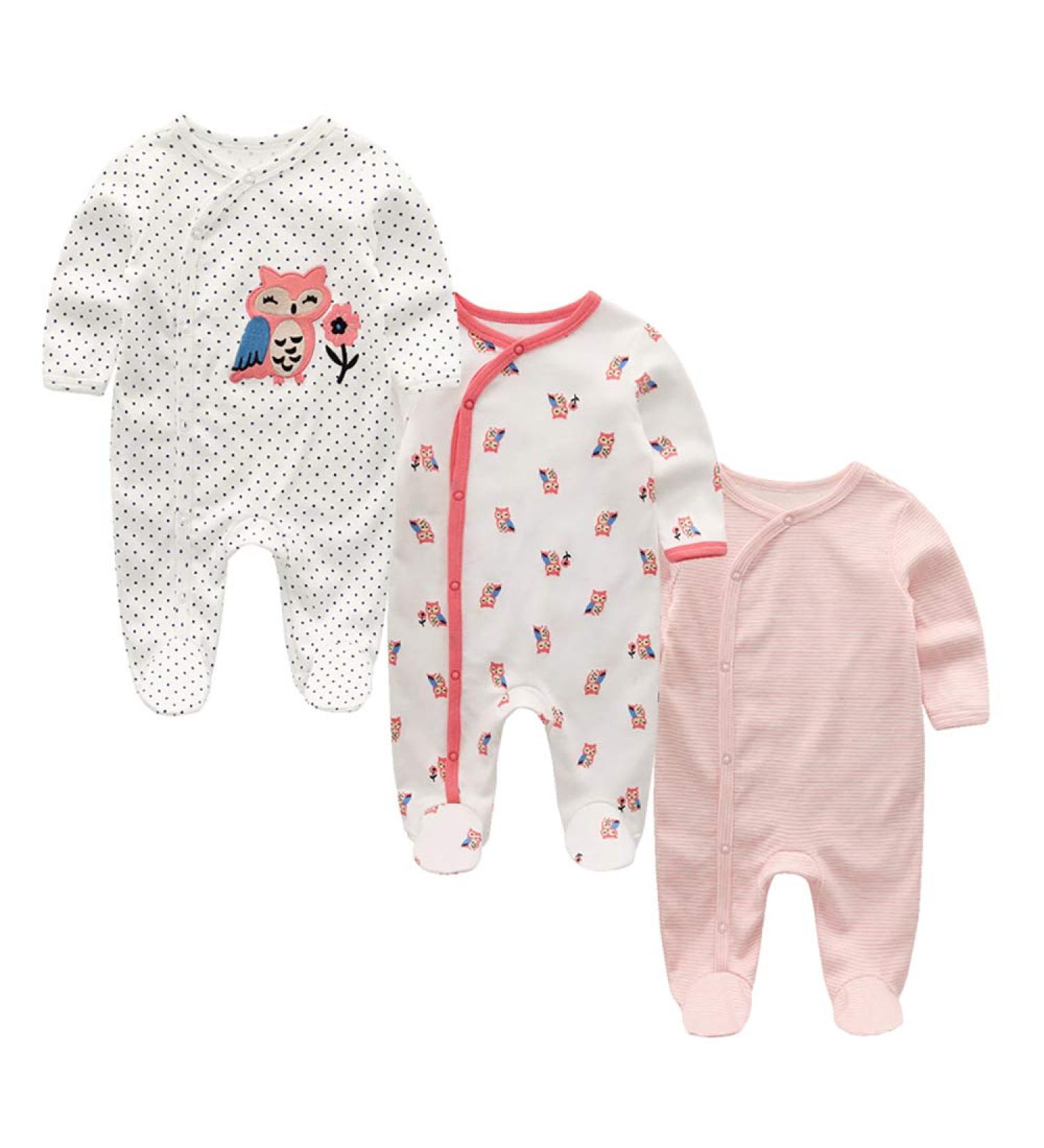 MAMIMAKA Baby Rompers Pajamas 3-6 Months - Cotton Jumpsuit Footed Bodysuits for Boys and Girls - 3-Piece Set - Buy Online on GoSupps.com