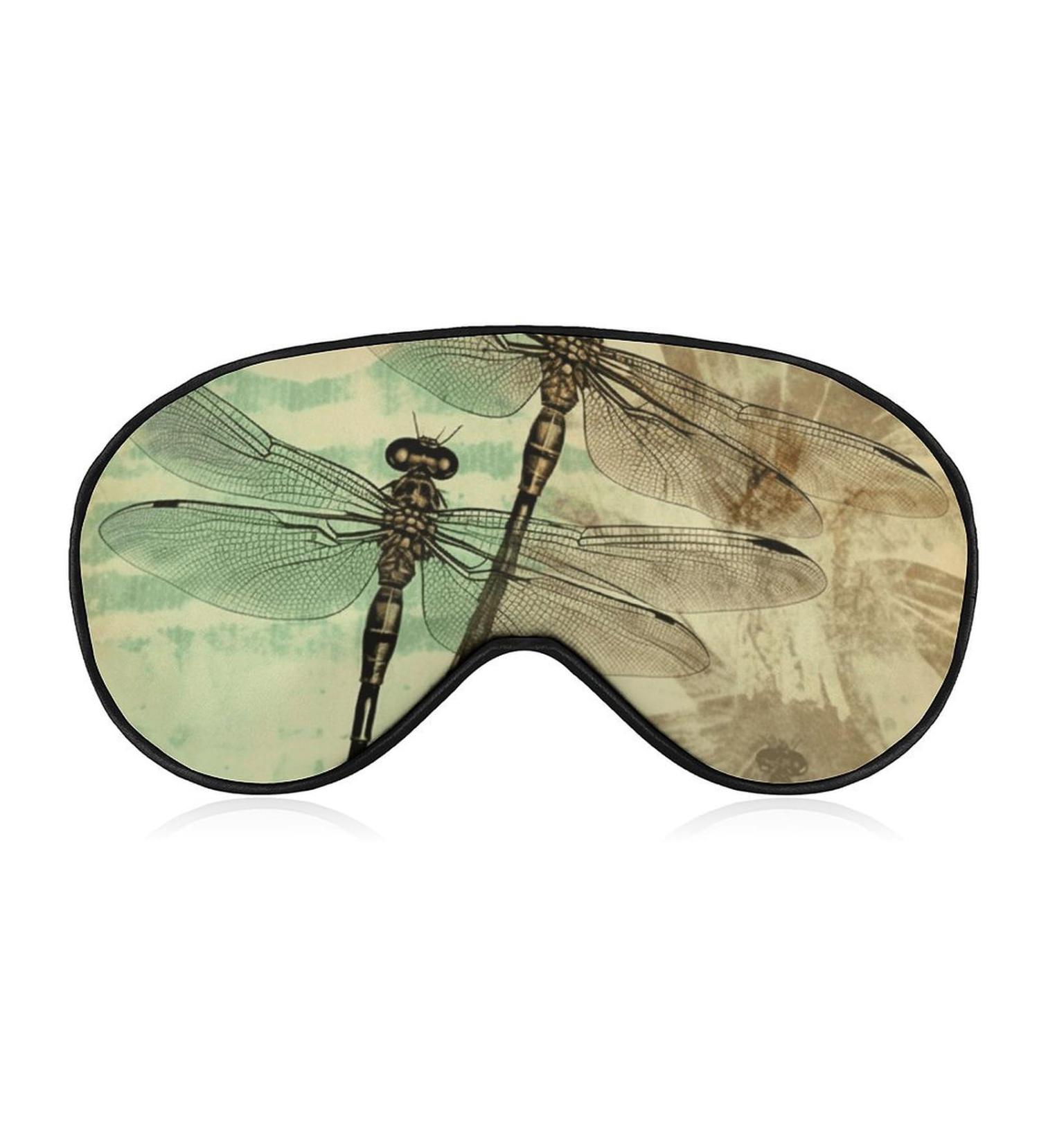 Vintage Dragonfly Sleep Mask for Men & Women - Breathable Eye Cover with Adjustable Strap for Light Blocking & Comfortable Napping - Buy Online on GoSupps.com