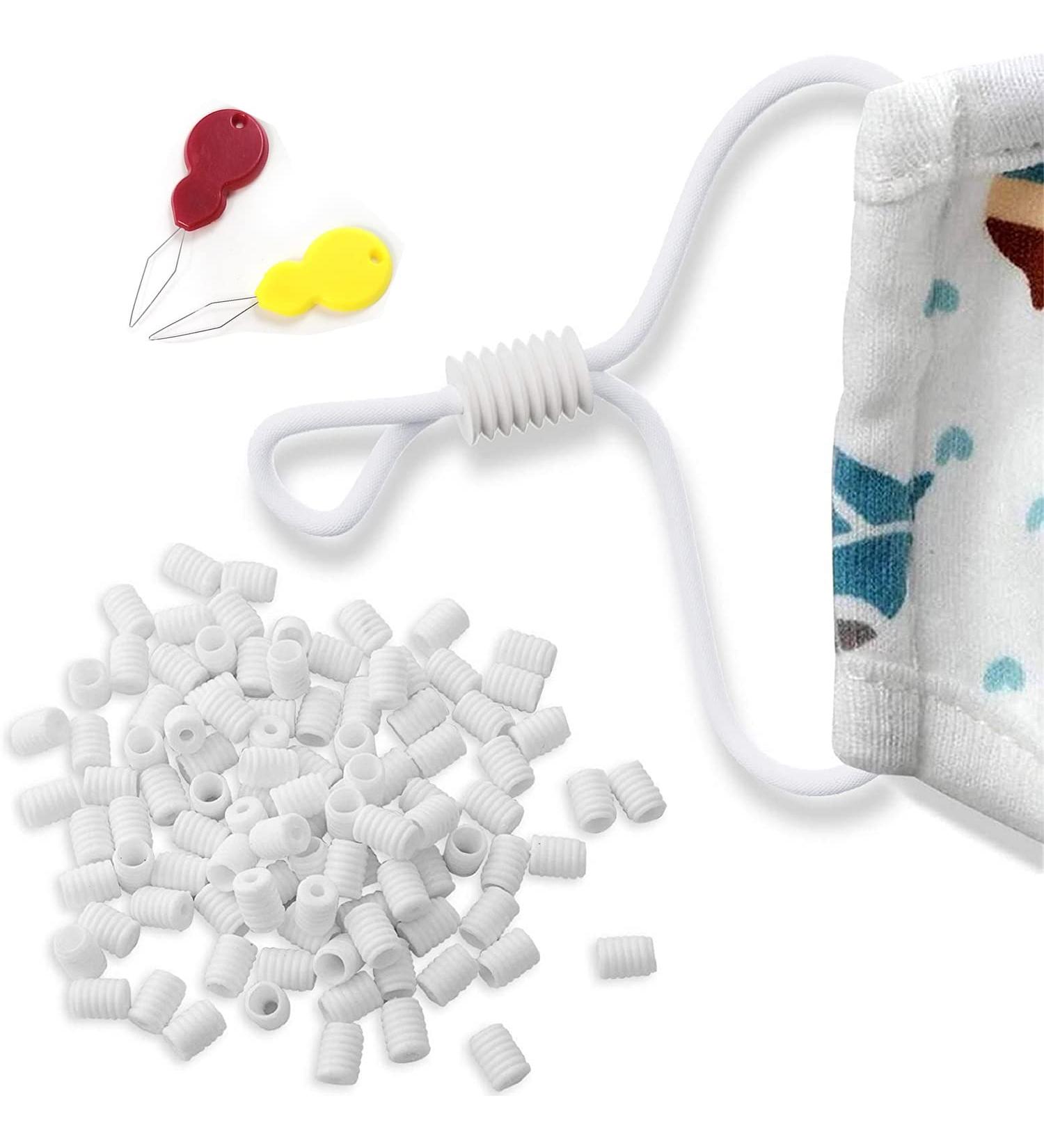 NEBYWOLD 100 PCS White Silicone Cord Locks Toggles for Drawstrings | Adjustable Barrel Connectors & Elastic Cord Adjusters | Non Slip Stopper Accessories with Threaders - Buy Online on GoSupps.com