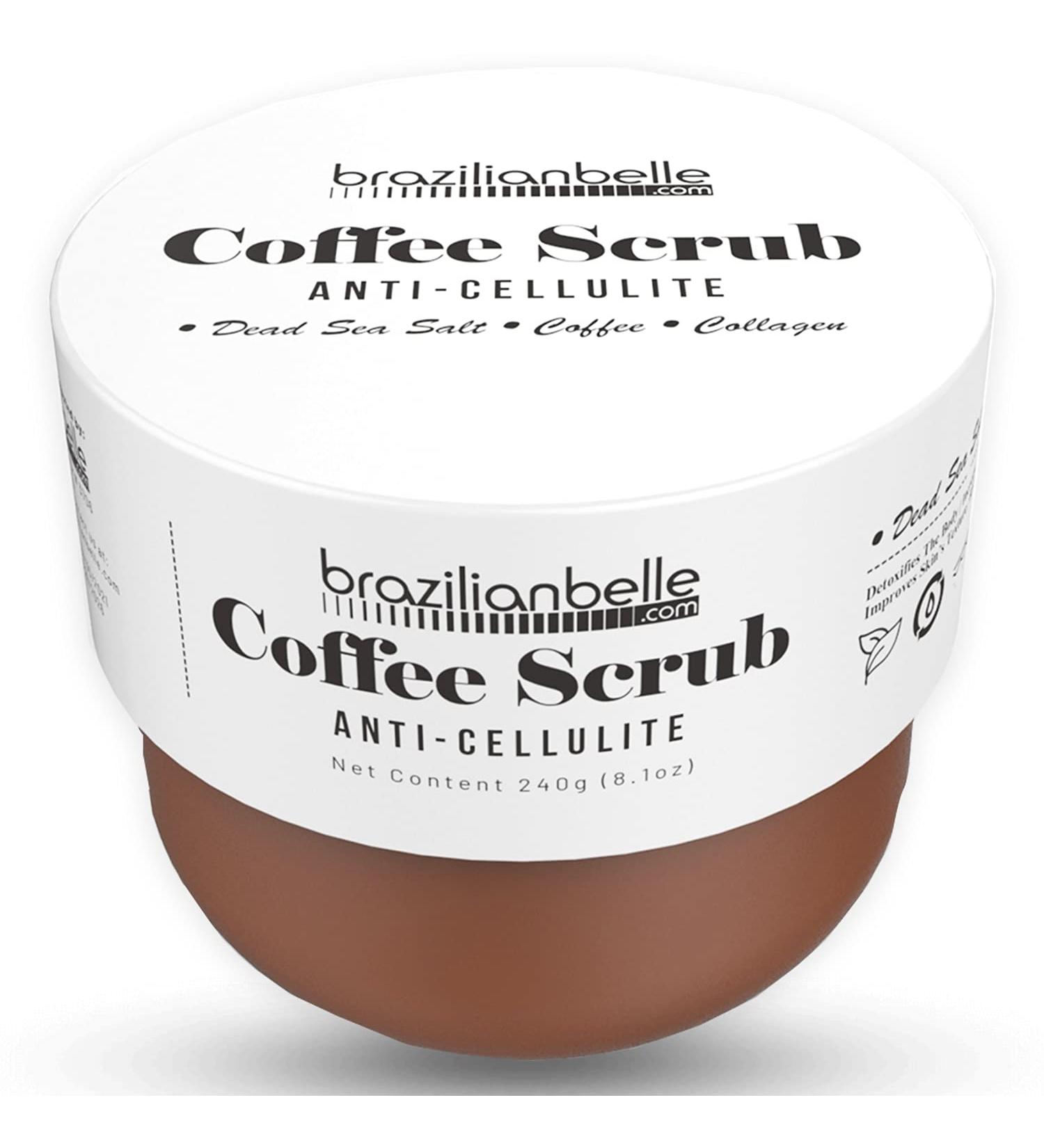 Brazilian Belle Exfoliating Coffee Scrub - Anti-Cellulite & Firming Body Scrub with Natural Dead Sea Salt & Arabica Coffee (8.1 oz) - Shop Now for International Shipping - Buy Online on GoSupps.com
