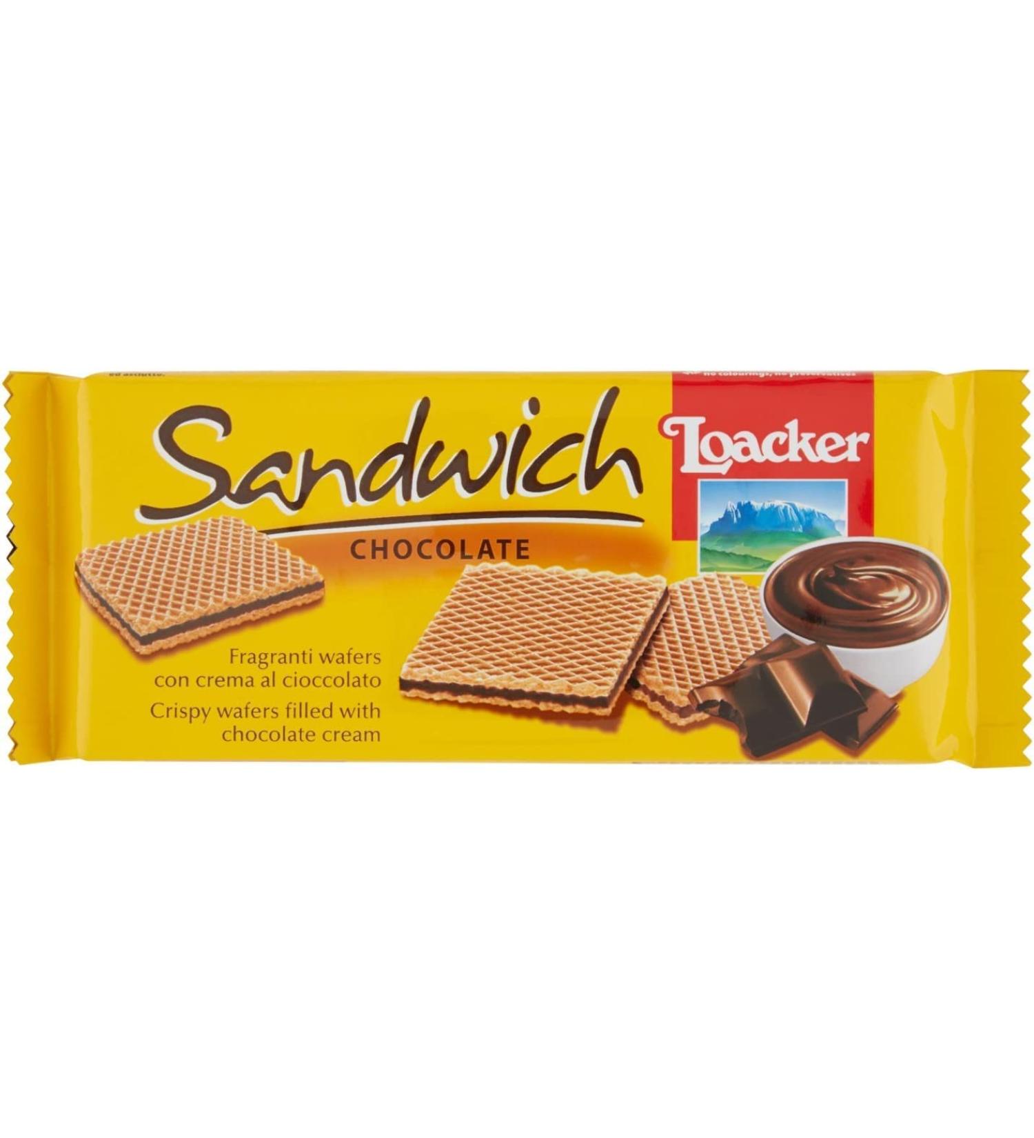 Loacker Sandwich Chocolate flavored waffles with chocolate cream - 75 g - Buy Online on GoSupps.com