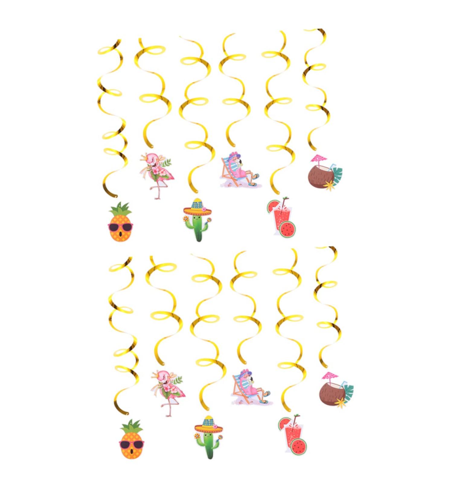 Alipis 2 Sets Flamingo Spiral Decorations | Luau Party Supplies Christmas Tree Decor & Hawaiian Balloons - Buy Online on GoSupps.com