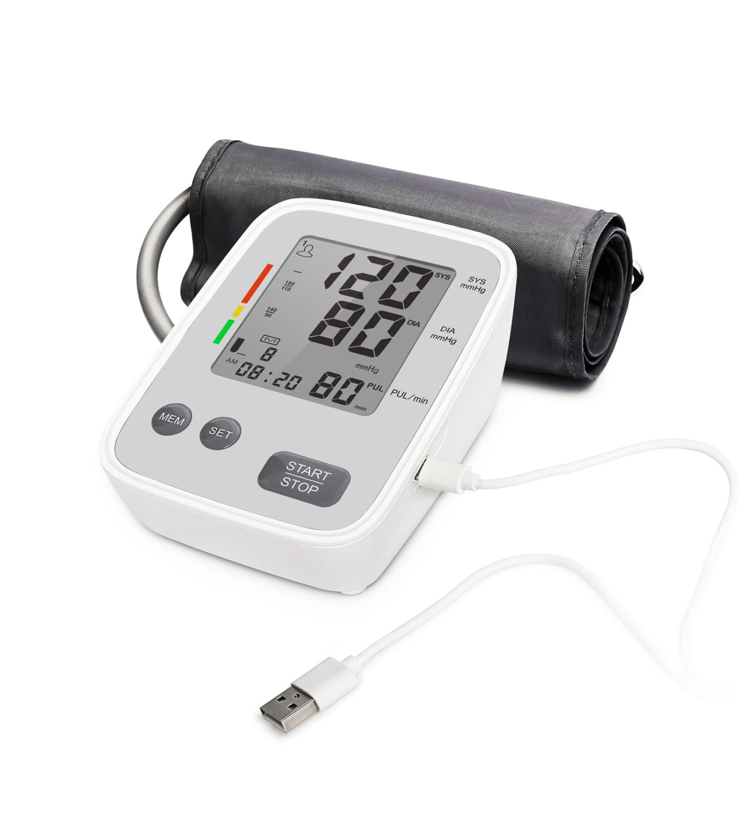 Blood Pressure Monitors for Home Use - Adjustable Upper Arm BP Cuff 2x99 Memory USB & Battery Included - Buy Online on GoSupps.com