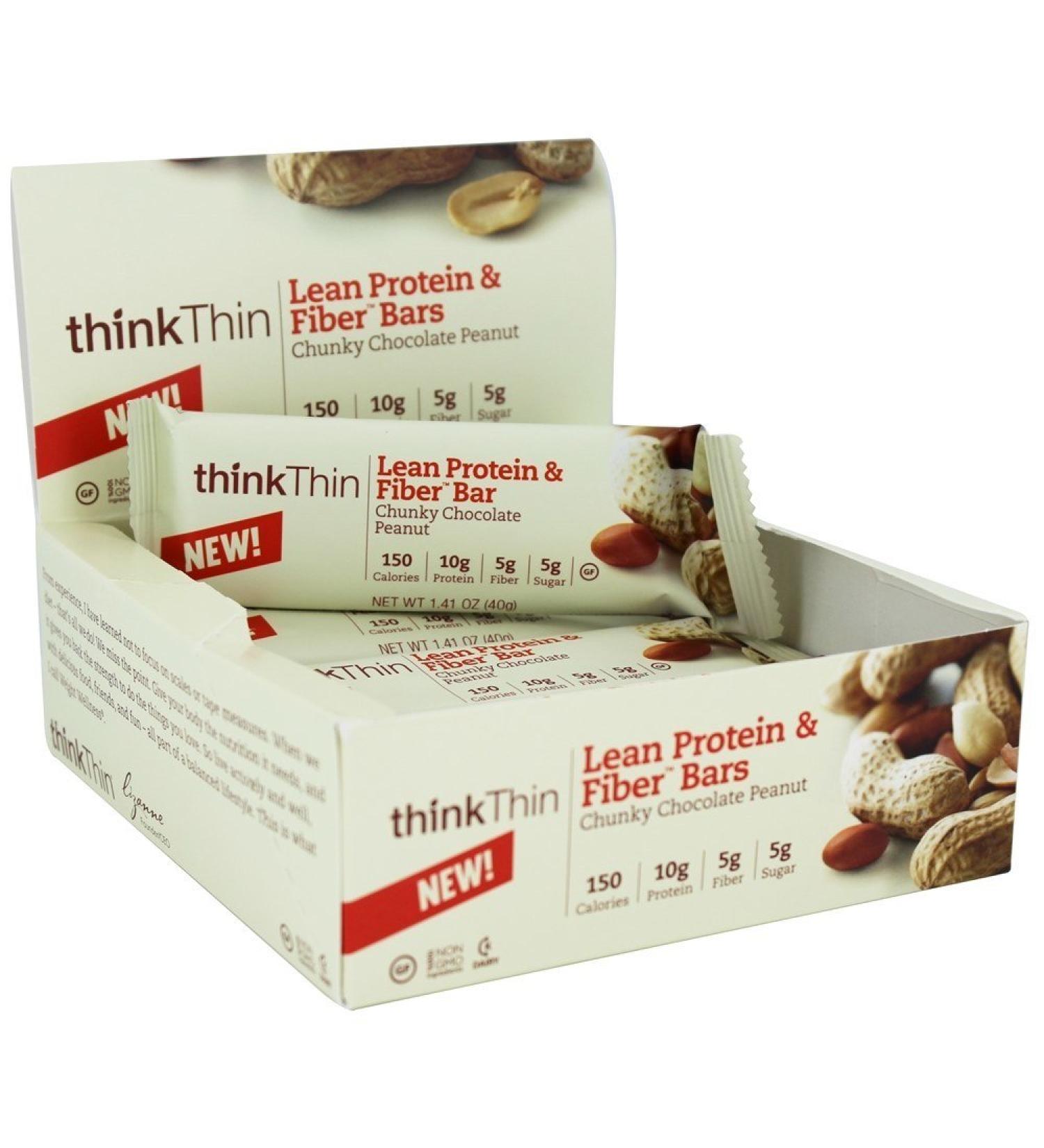 Think Thin Chunky Chocolate Peanut Protein Bar - 1.41 Oz - Case of 10 | High Protein Snack - Buy Online Internationally - Buy Online on GoSupps.com