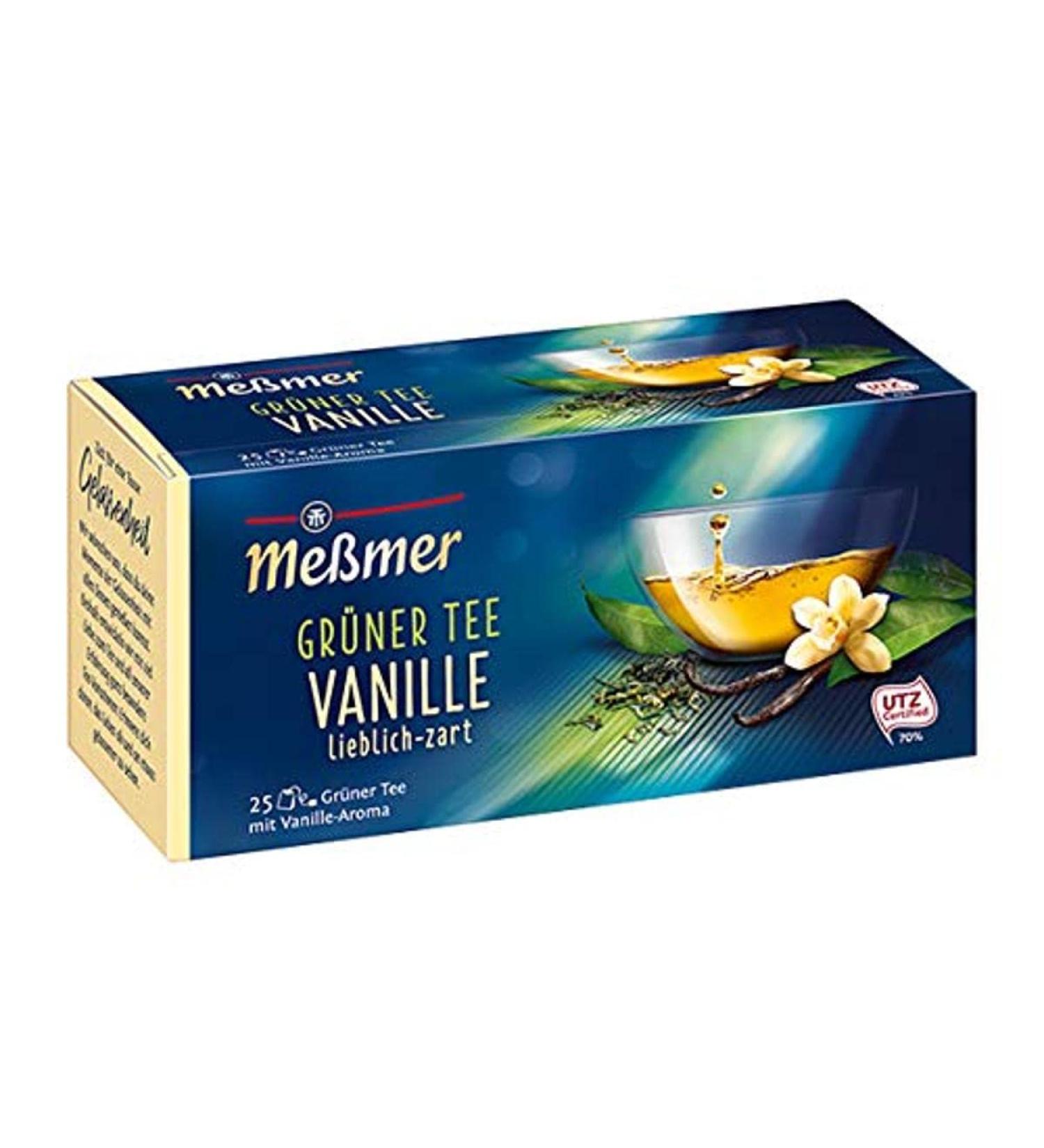 Me mer Green Tea Vanilla | 25 Vegan Gluten-Free Lactose-Free Tea Bags for International Shipping - Buy Online on GoSupps.com