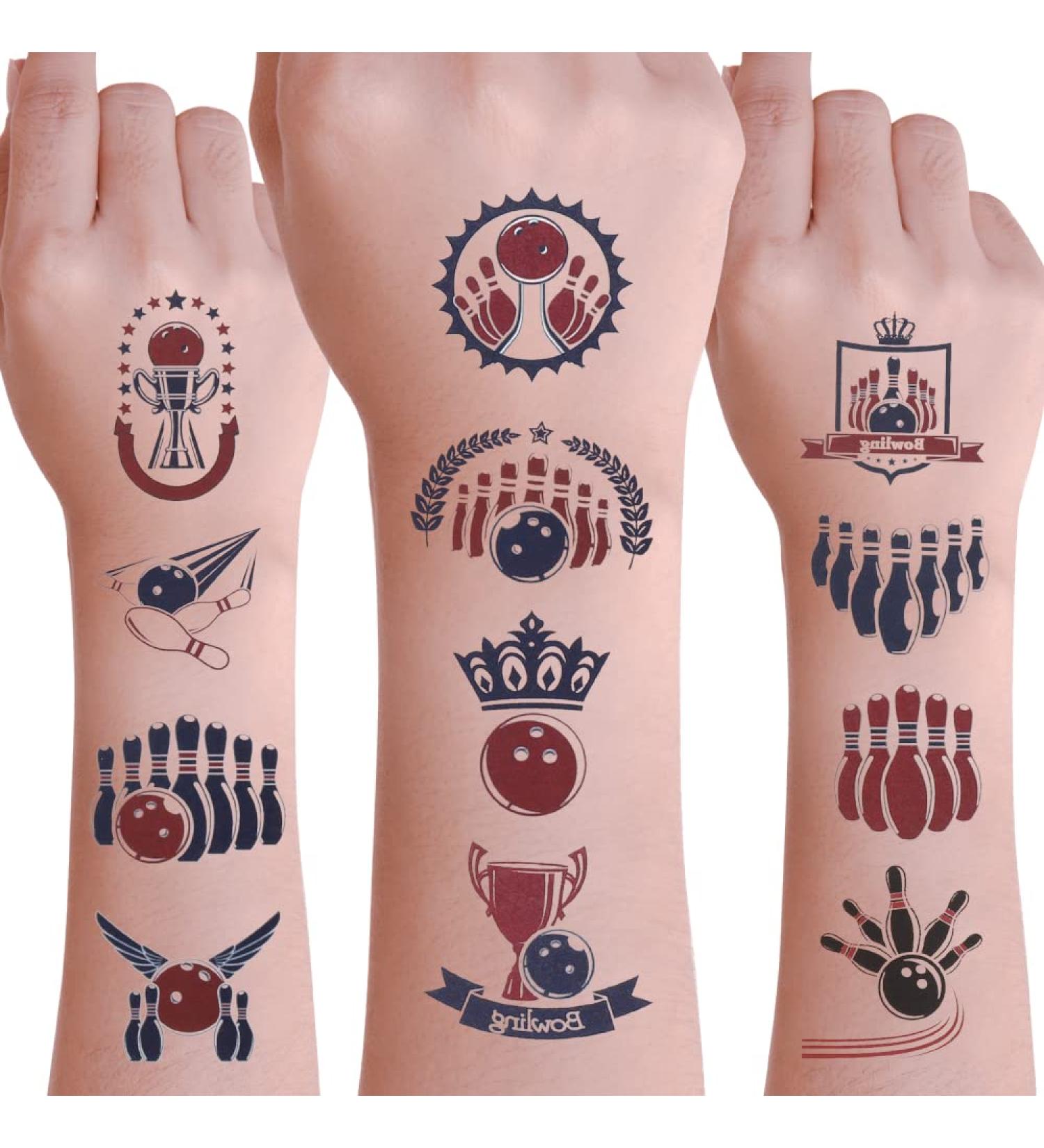 Bowling Temporary Tattoos - 24 Sheets | Birthday Decorations & Party Favors - Buy Online on GoSupps.com