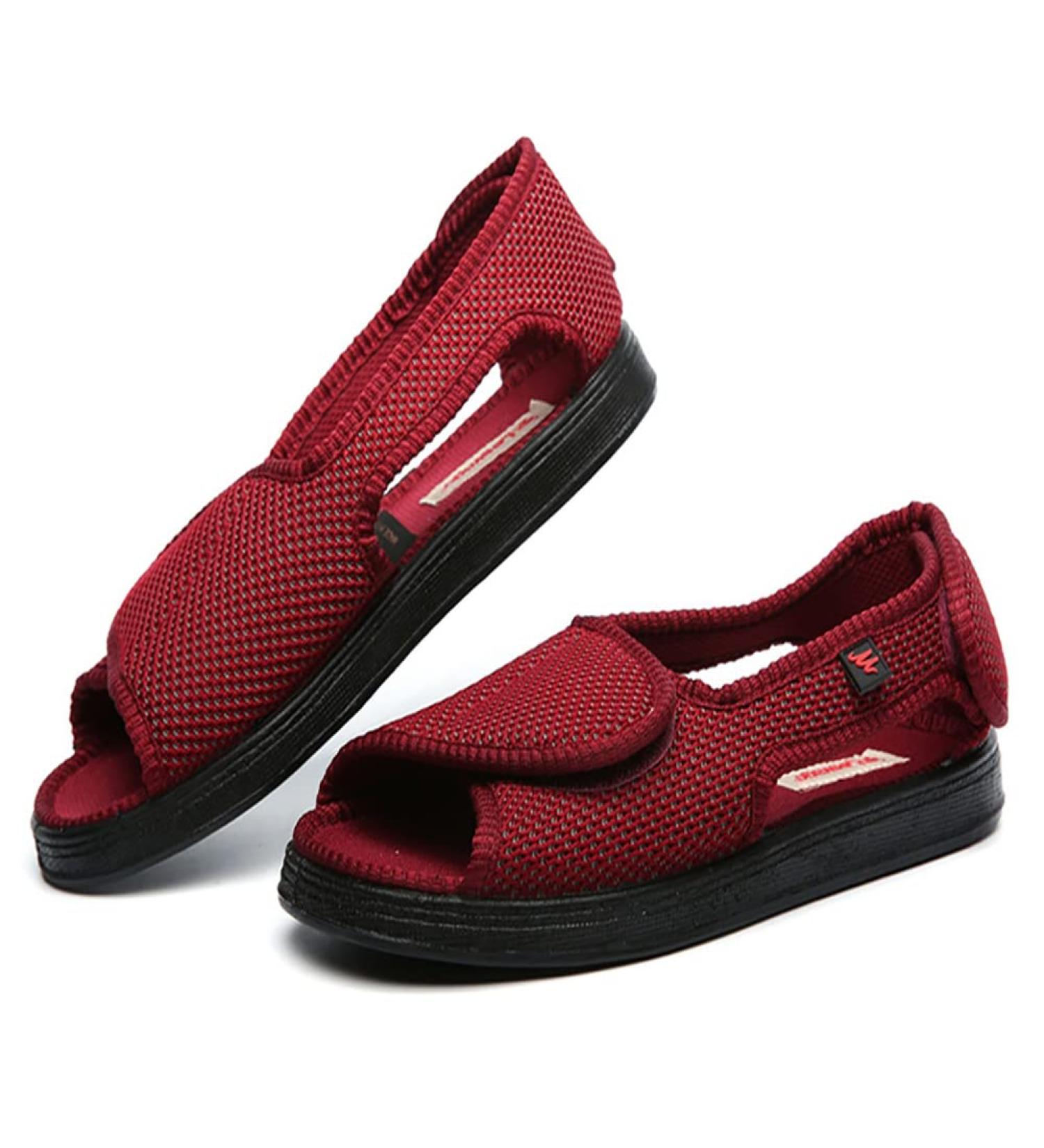 XINTU Orthopedic Sandals for Arthritis Edema Swollen Feet Pain Relief - Burgundy, Men's Size 11.5 - Buy Online on GoSupps.com