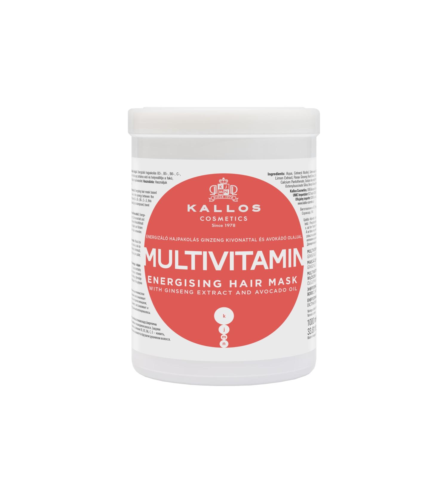 Kallos Masque pour Cheveux Multivitamin 1 L Sans parfum 1 l (Lot de 1) - Buy Online on GoSupps.com