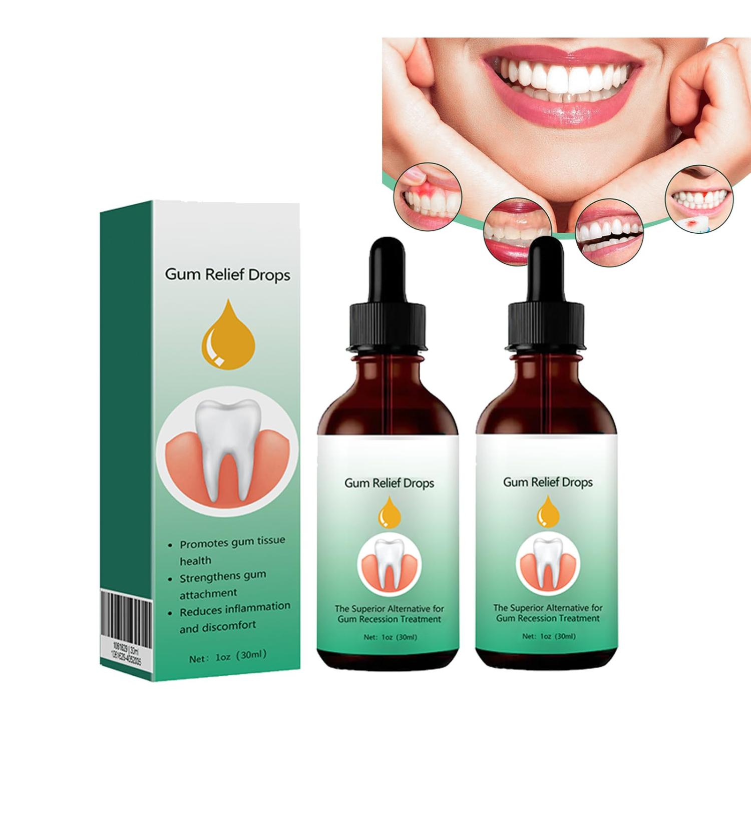 2 Pieces Gum Regrowth Drops - Gum Relief & Repair Gel for Gum Loss | Essence1 - 30ml - Buy Online on GoSupps.com