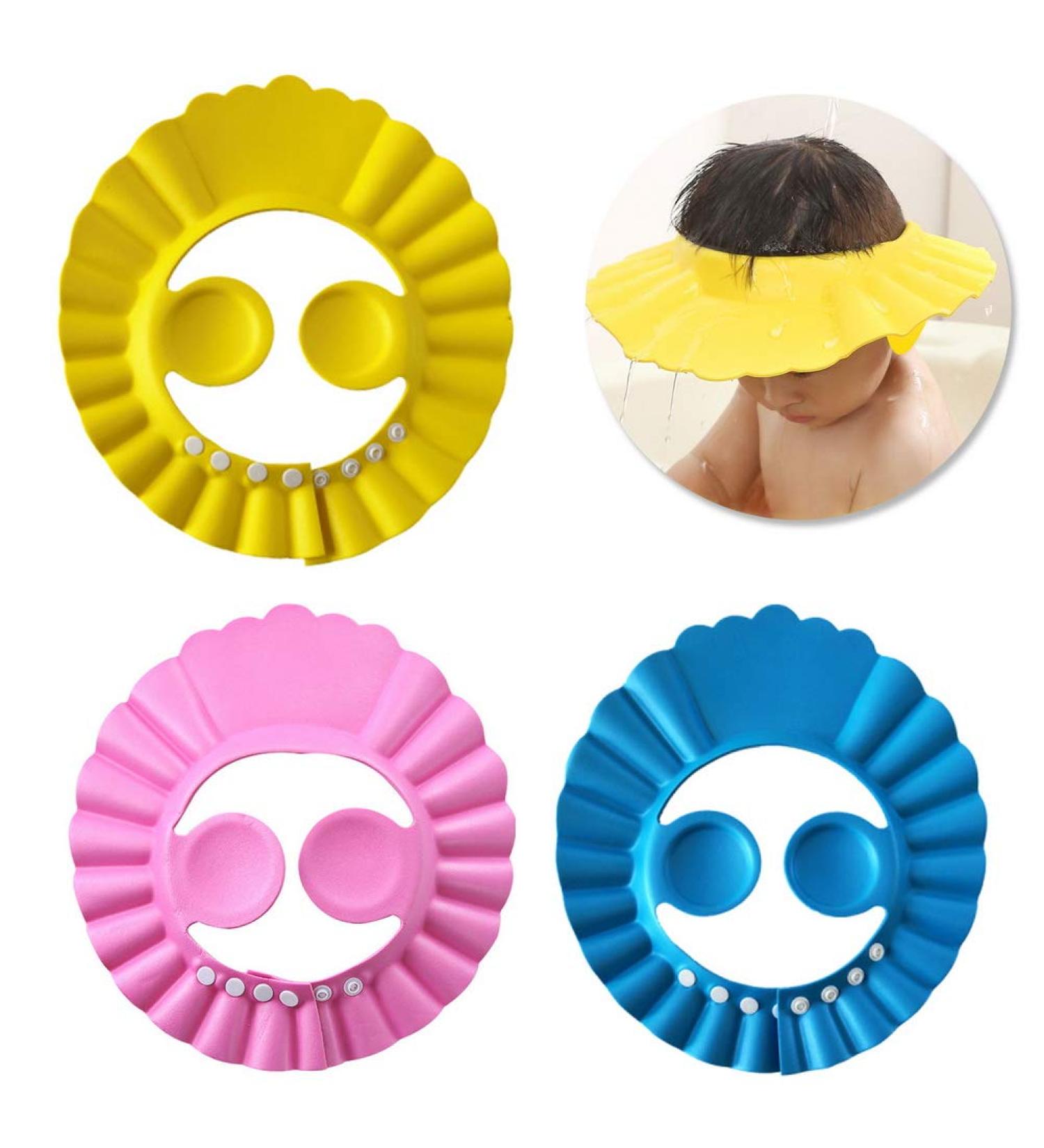 Pengxiaomei 3Pcs Baby Shower Caps - Adjustable Bathing Hat for Kids with Ear Protection - Buy Online on GoSupps.com