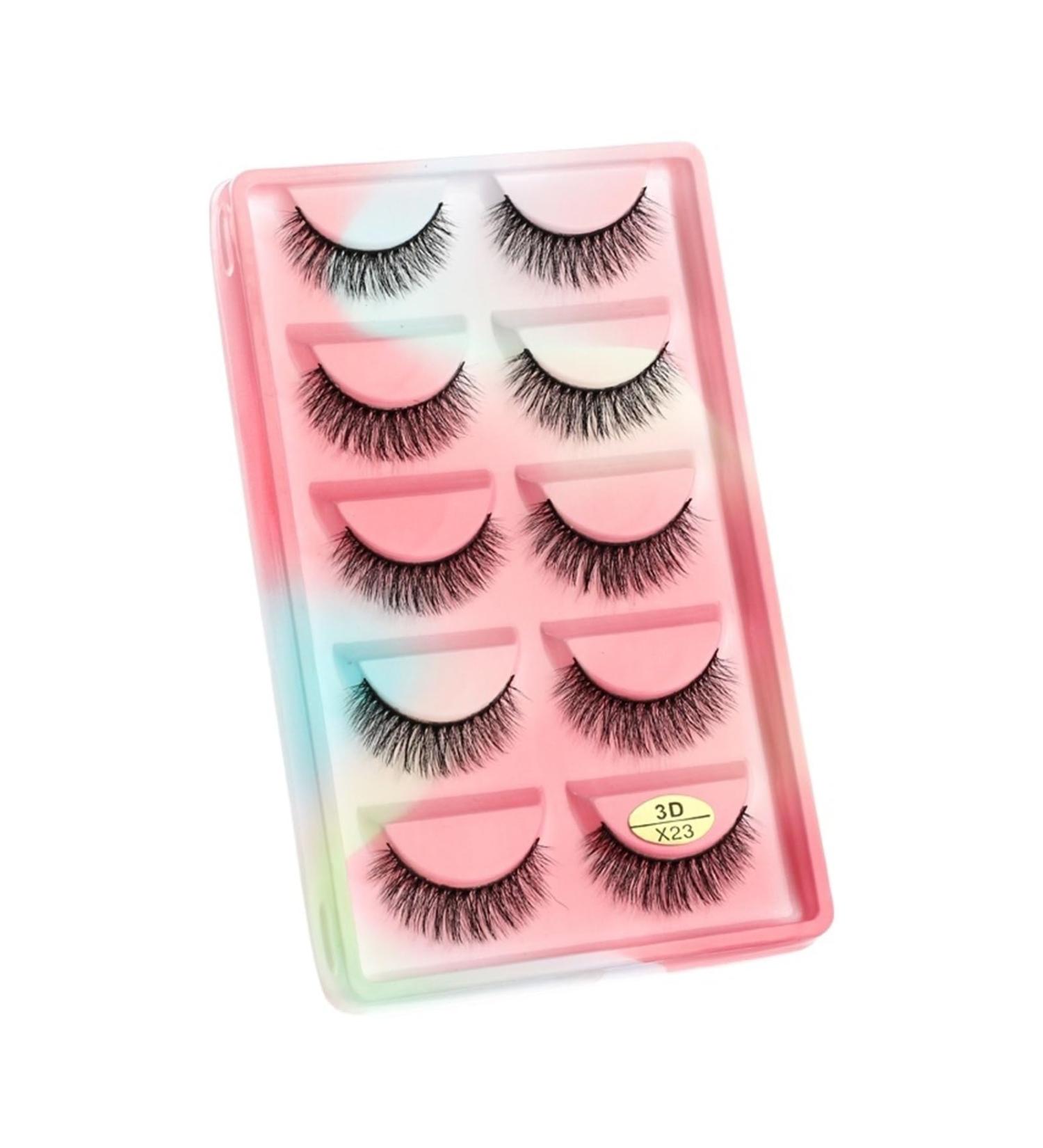 UAMOU Mink Eyelashes 10/50/100 Boxes Fluffy 3D Mink Lashes Makeup Natural Long Volume False Eyelashes Bulk Faux Cils Custom Cheerfully (Color : 5 Pairs X23CS Size : 10 Boxes) - Buy Online on GoSupps.com