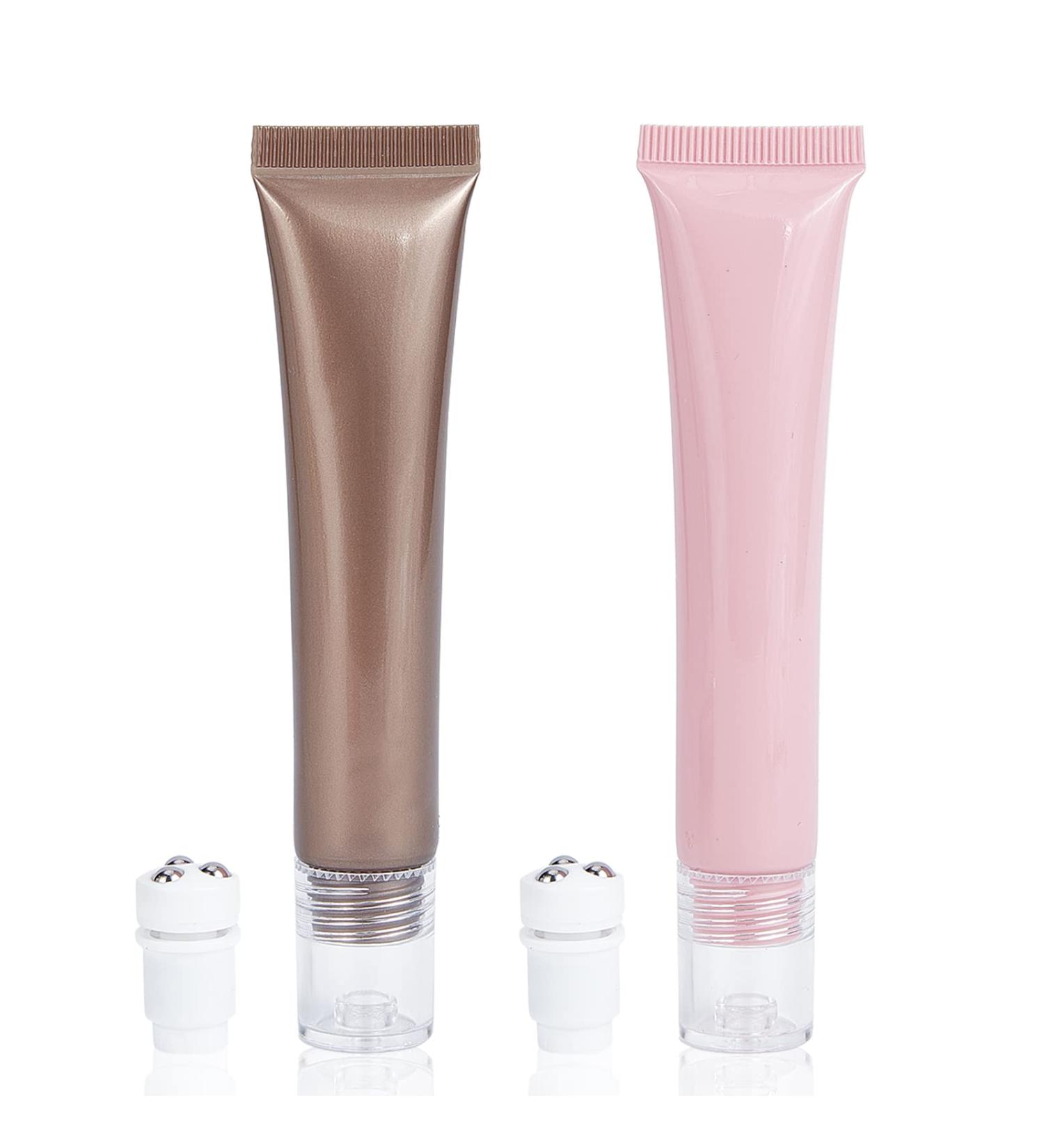 NICENEEDED 2Pcs 20ml Refillable Eye Cream Roller Bottle Travel Size Essential Oil Roller Bottles Cosmetic Empty Tube Cosmetic Storage Container for Women Girls - Buy Online on GoSupps.com