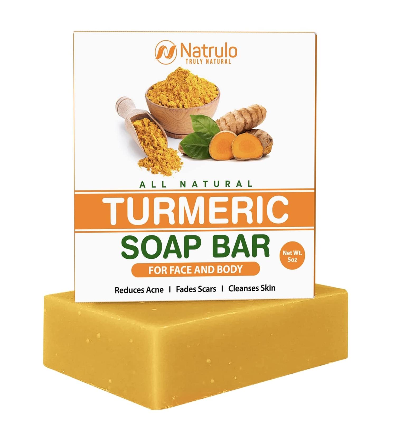 Natural Turmeric Soap Bar for Face & Body | Skin Brightening & Acne Reducing | Dark Spot & Scar Fading Soap | 5oz Bar for All Skin Types - Buy Online on GoSupps.com
