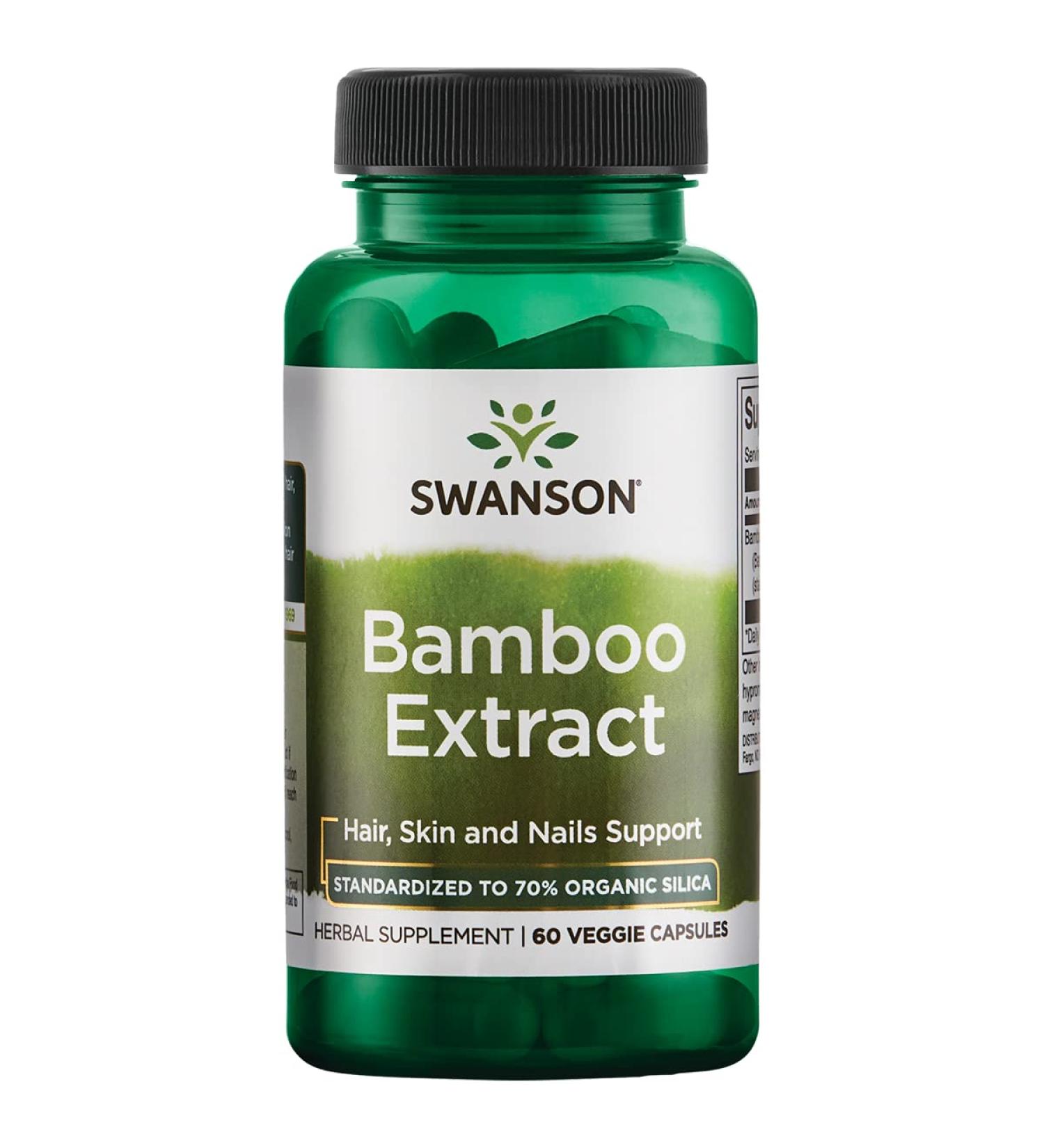 Swanson Bamboo Extract 300mg - Hair, Nails, Collagen Support - 60 Veggie Capsules - Buy Online on GoSupps.com