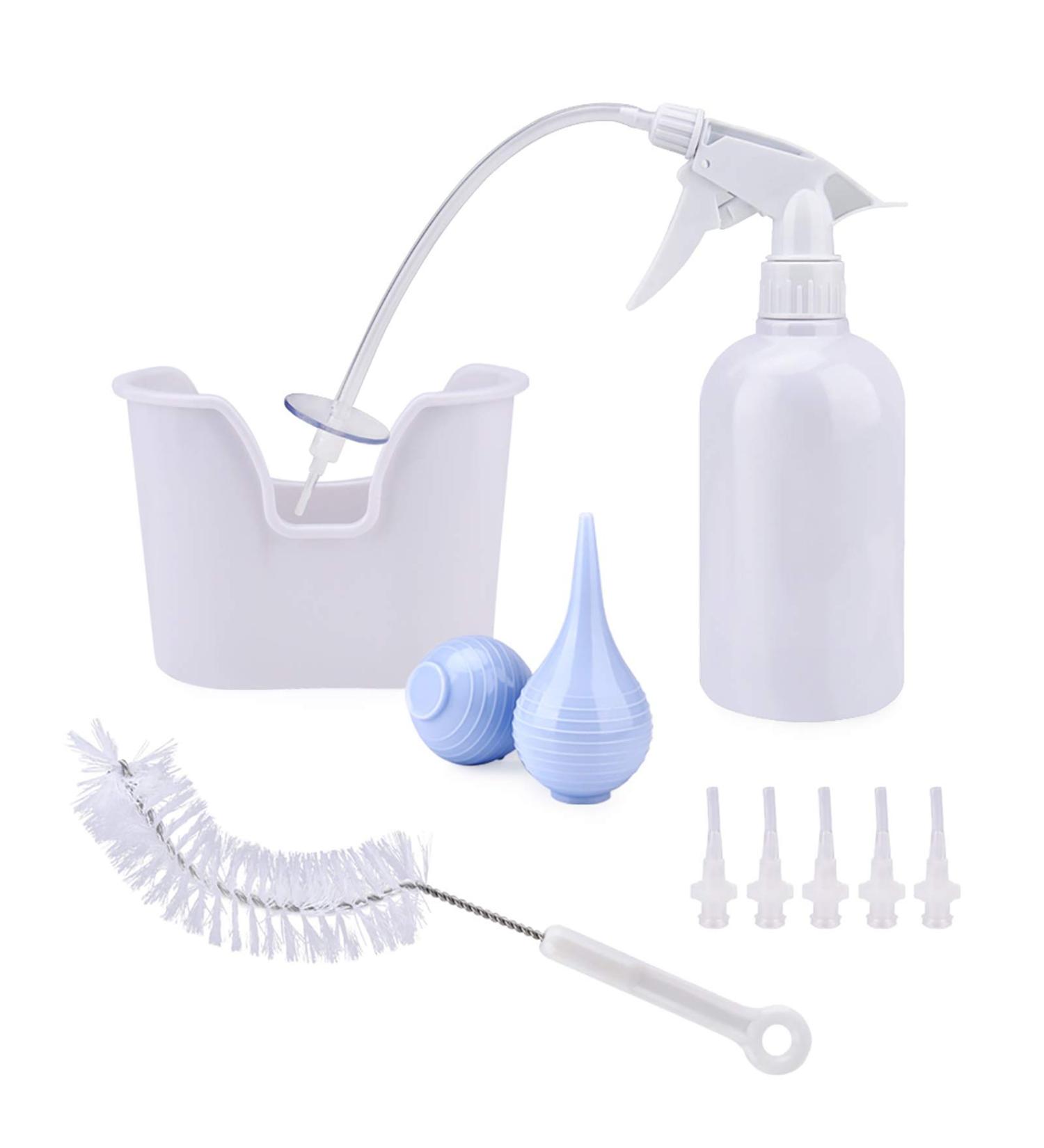 Ear Wax Removal Kit Includes Spray Bottle Basin Bulb Syringe Cleaning Brush and 5 Extra Tips for Relieving Blocked/Itching Ears/Earache Improving Your Hearing - Buy Online on GoSupps.com