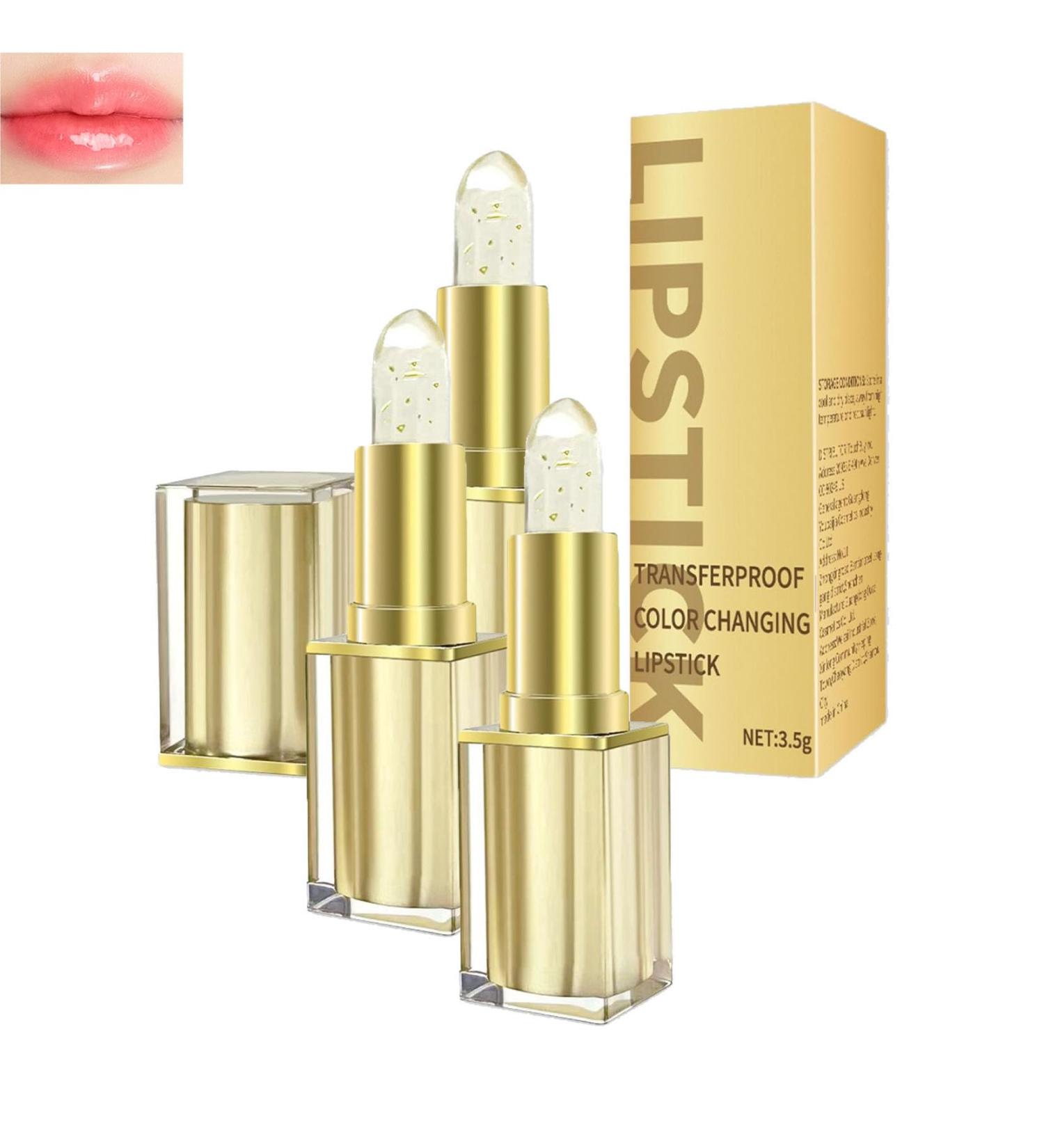 Lipstick Lipstick Kissable Lipstick 24 Hours Color Changing Lipstick with Gold Flakes pH Changing Lipstick Moisturizing Colored Lip Balm Glossy Lip Stain 3 Pack 3 Pack - Buy Online on GoSupps.com