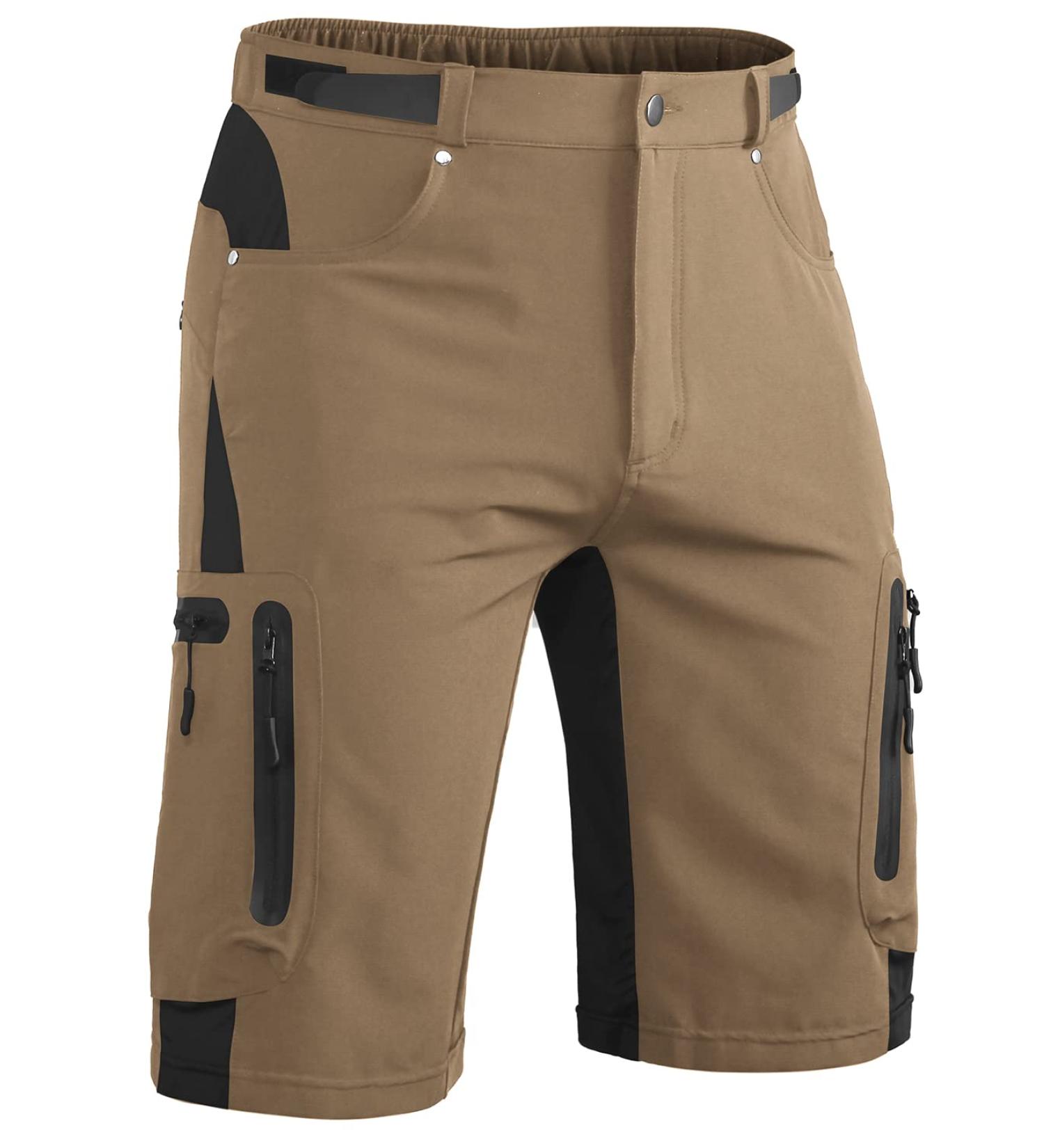 HiuSbor Men's Lightweight Hiking Cargo Bermuda Shorts - Breathable Fast-Dry Elastic MTB Cycling Pants with 6 Pockets - Summer Outdoor Activewear in 4XL Khaki - Buy Online on GoSupps.com