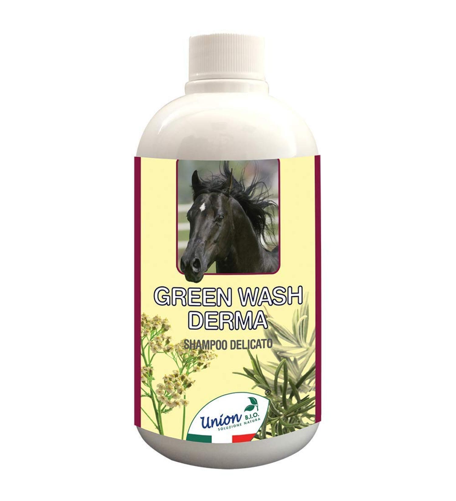 UNION B.I.O. SOLUZIONE NATURA Union Bio Green Wash Derma 500 ML Nourishing natural gentle horse shampoo with essential oils respects the skin's physiological pH moisturizing protective softening - Buy Online on GoSupps.com
