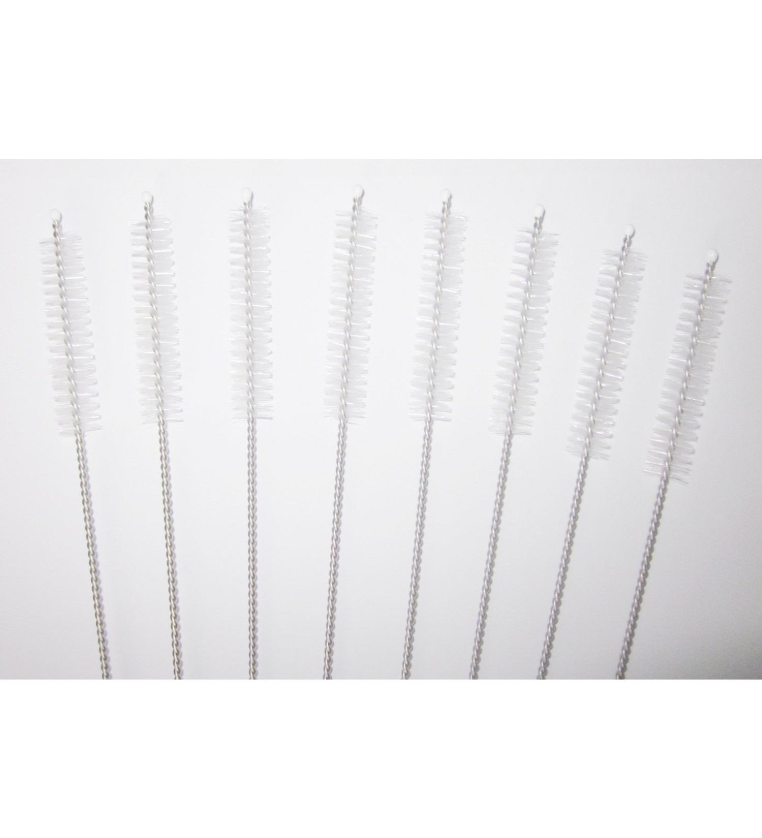 8 Piece Value Pack Long Straw Cleaner Brushes Nylon bristles Stainless Steel Handle Pipe Tube Cleaner -3/8"(10mm) Diameter x 9.5"(240mm) Long Z08