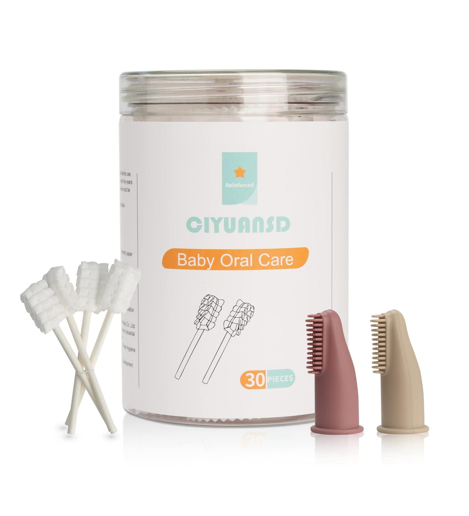 Esonto Baby Tongue Cleaner & Toothbrush Set | 30 Disposable Infant Toothbrushes | 2 Finger Toothbrushes | Baby Oral Cleaning Stick | Dental Care for Ages 0-36 Months - Buy Online on GoSupps.com