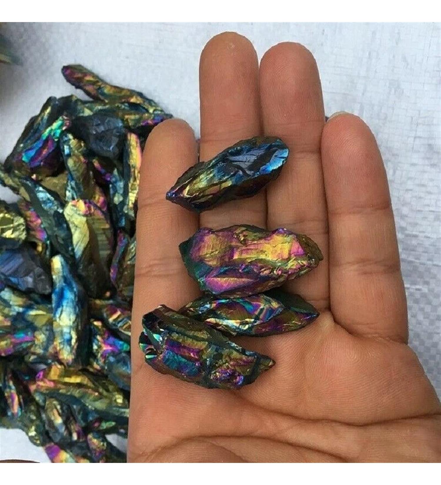 Crystal Rough 50g Electroplated Colorful Quartz Crystal Points Specimen Minerals Crystals - Buy Online on GoSupps.com