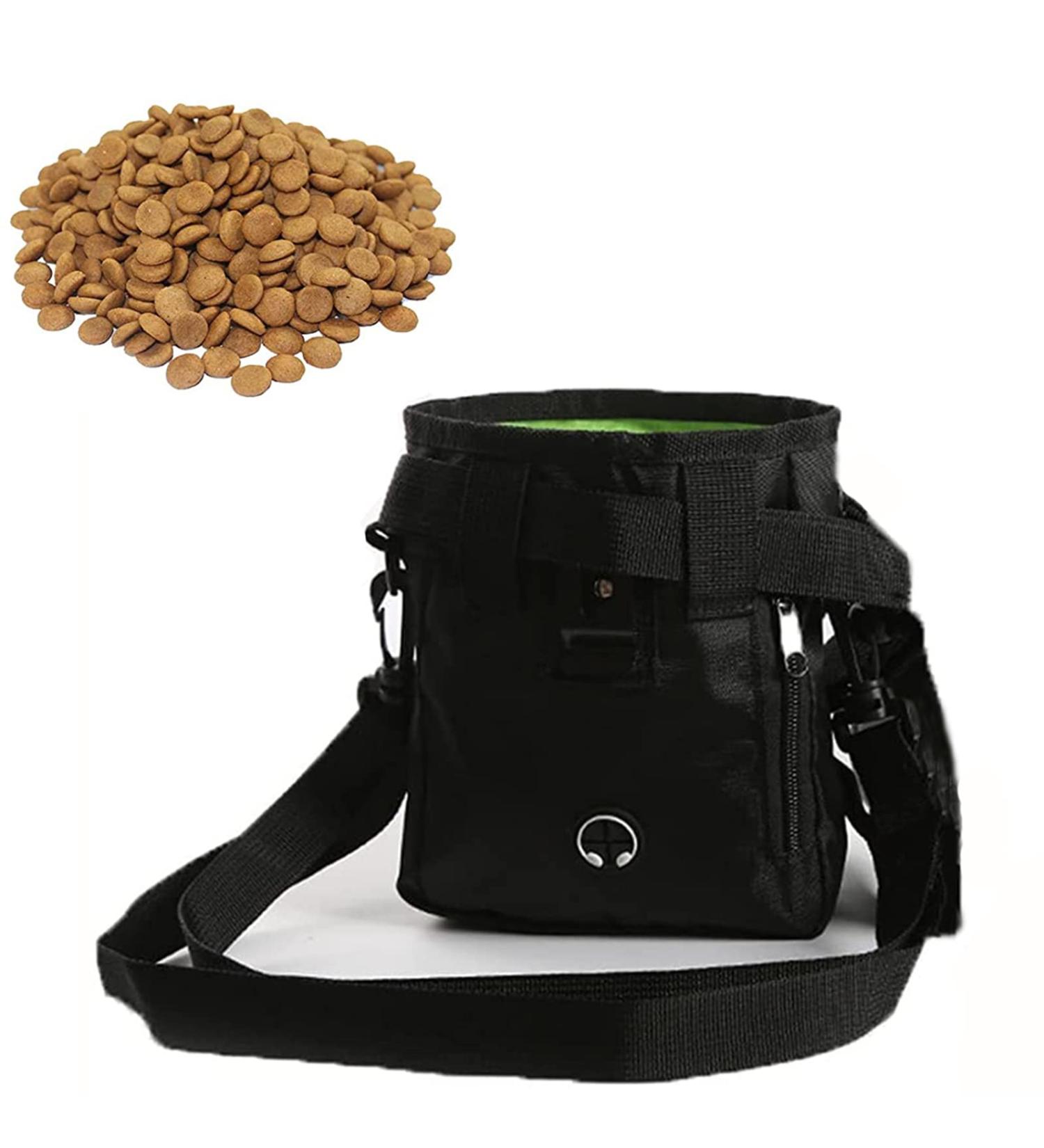 GYTFOG Pet Products Small Dog Treat Bag Black Color Dog Treat Pouch Outdoor Feeding Fanny Pack Portable Foldable Dog Supplies. - Buy Online on GoSupps.com