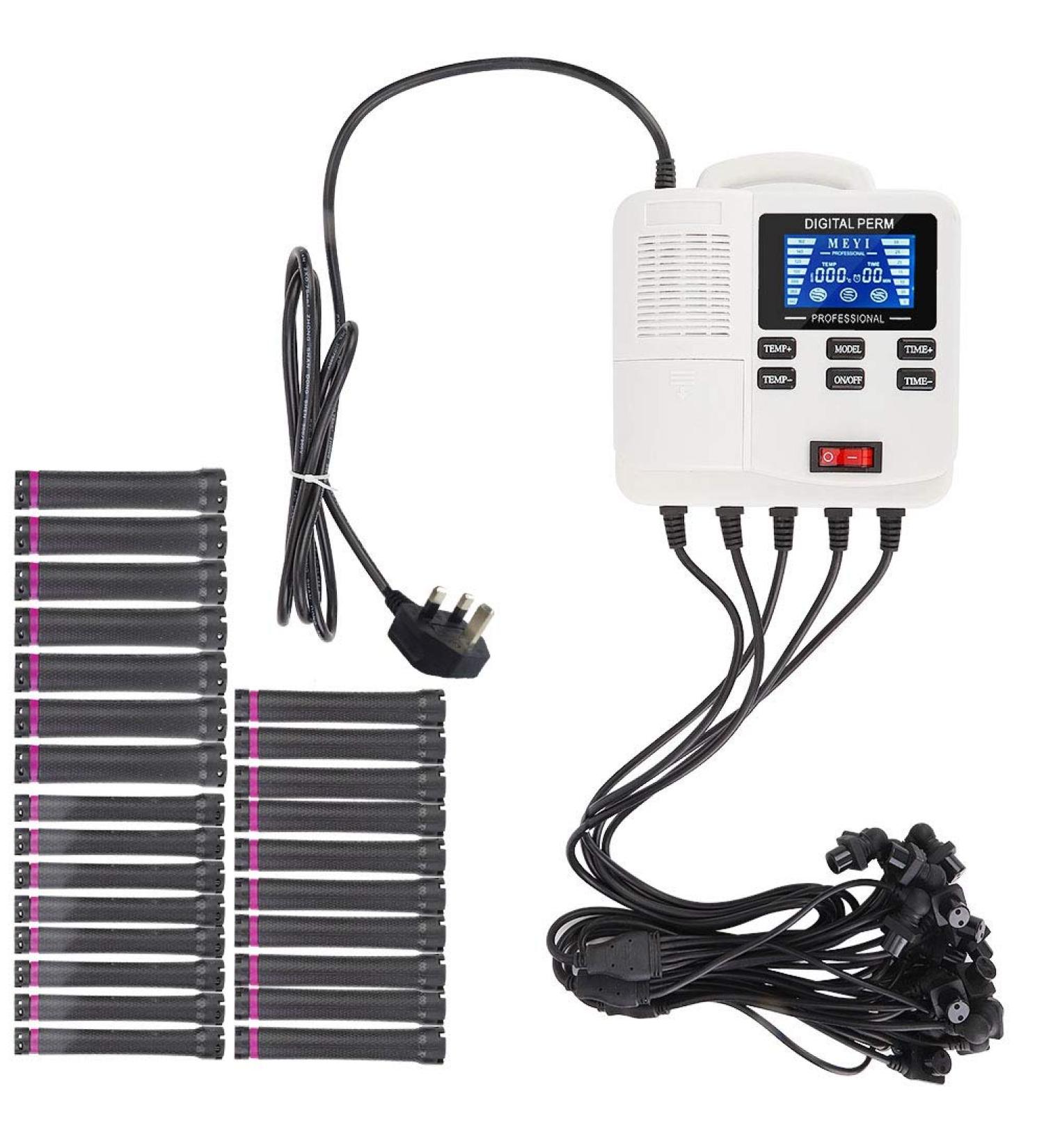 Portable Hair Perm Machine Practical Portable Adjustable LCD Precise Hair Roller for Home Hair(British regulatory) - Buy Online on GoSupps.com