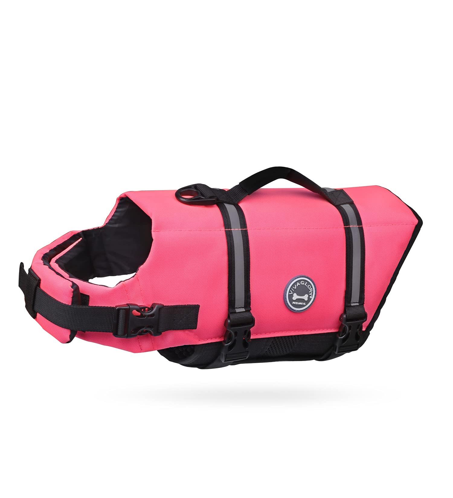 Vivaglory Ripstop Dog Lifeguard Vest | XS Neon Rosa | Enhanced Buoyancy & Visibility for Small to Medium Dogs | International Shipping Available - Buy Online on GoSupps.com