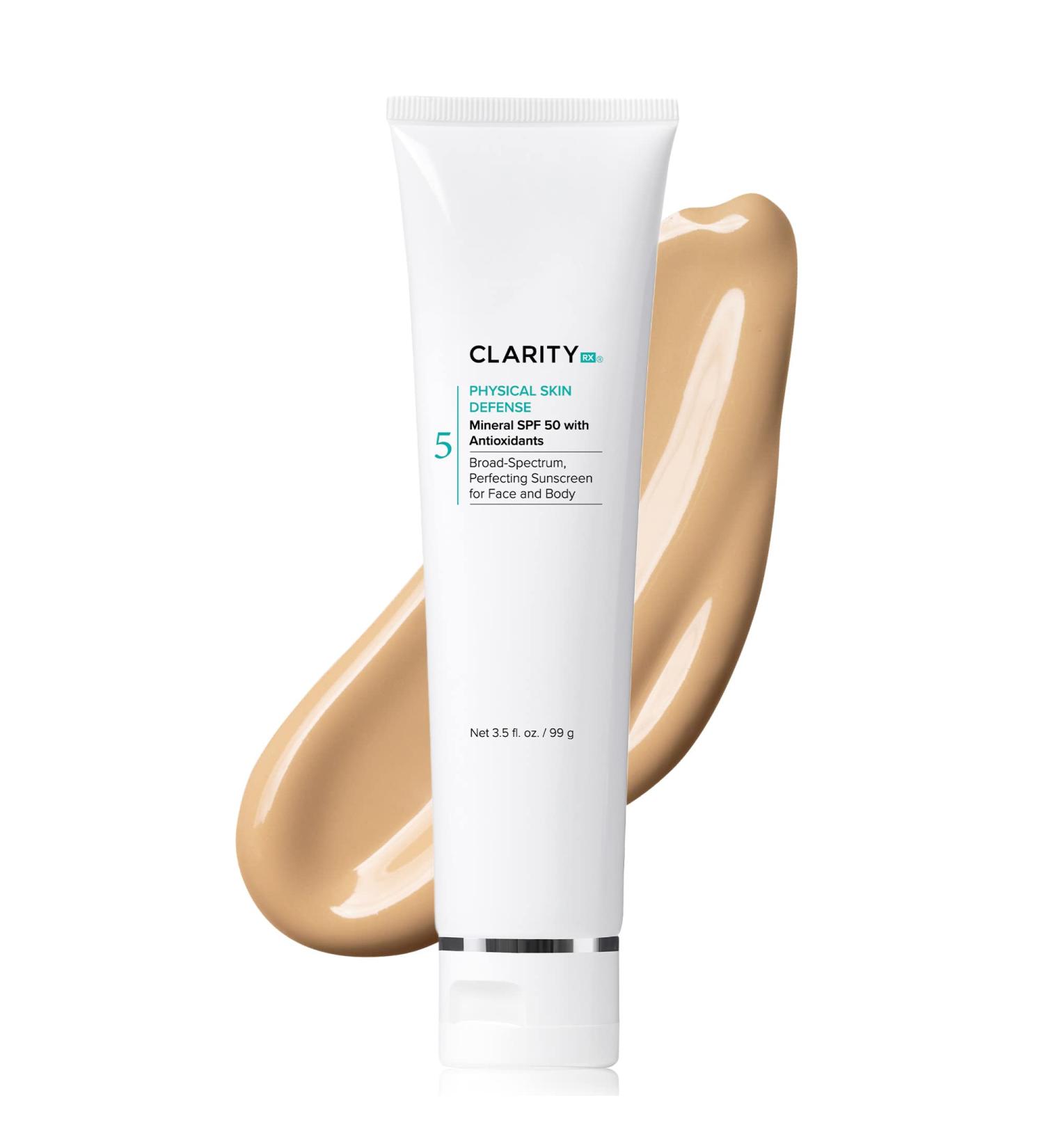 ClarityRx Tinted Mineral SPF 50 Moisturizing Sunscreen - Natural Plant-Based UV Protection - Buy Online on GoSupps.com