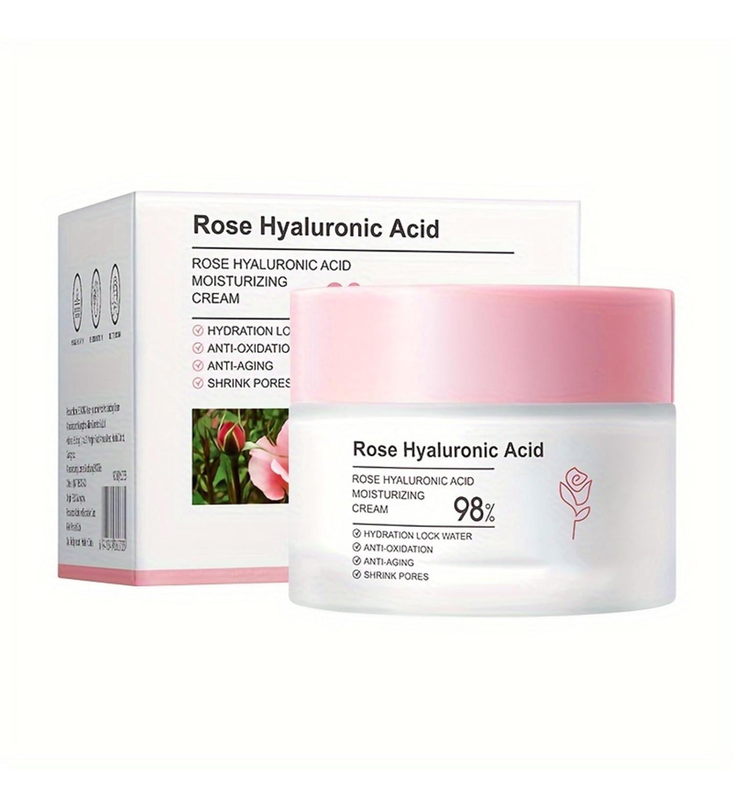 Rose Hyaluronic Acid Moisturizer - Hydrating Anti-Aging Cream for Women | Nourishing & Firming Face Care - Buy Online on GoSupps.com