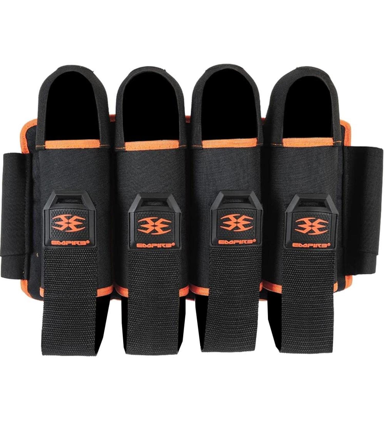 Empire Omega Paintball 4 Pod Harness with Hook & Loop Strap Pack - Black/Orange - Buy Online on GoSupps.com