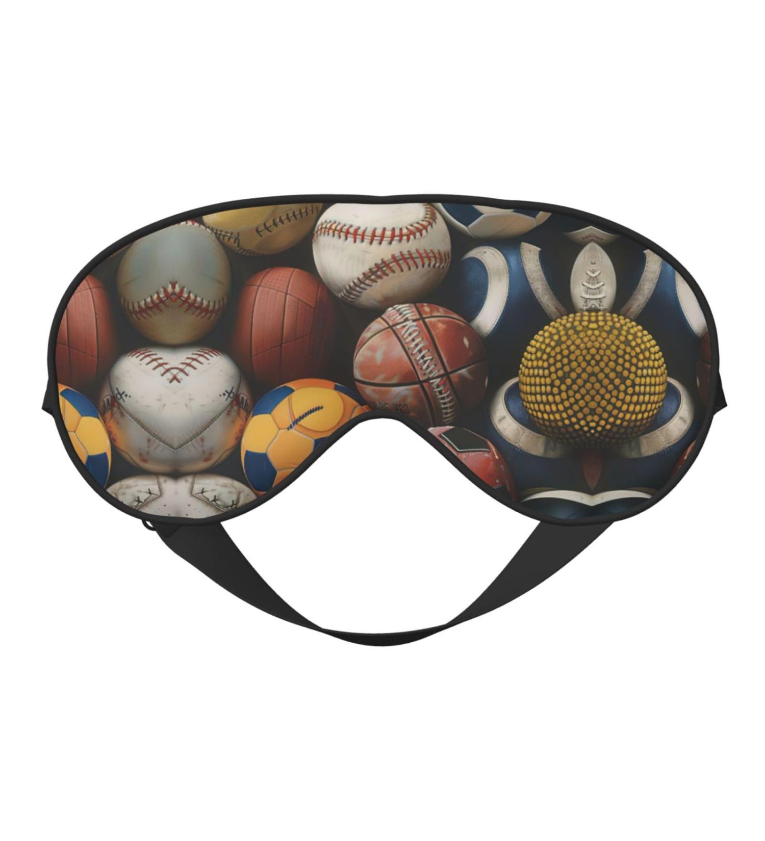 SSIMOO Sports Ball Sleep Mask - Adjustable & Breathable Eye Mask for Comfortable Sleep | Stylish Black Design - Buy Online on GoSupps.com