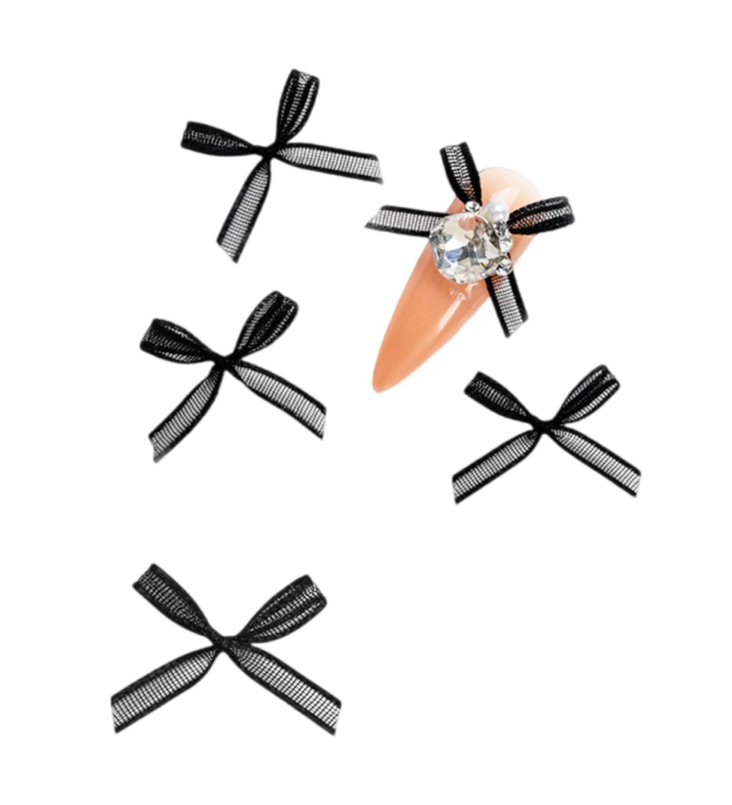 10x/Set Organza Bowknot Nail Black White Nails Art Nails Art Decoration Nail Supplies For Salons 10x Nail Nails Art Champagne Organza Bowknot Nail - Buy Online on GoSupps.com