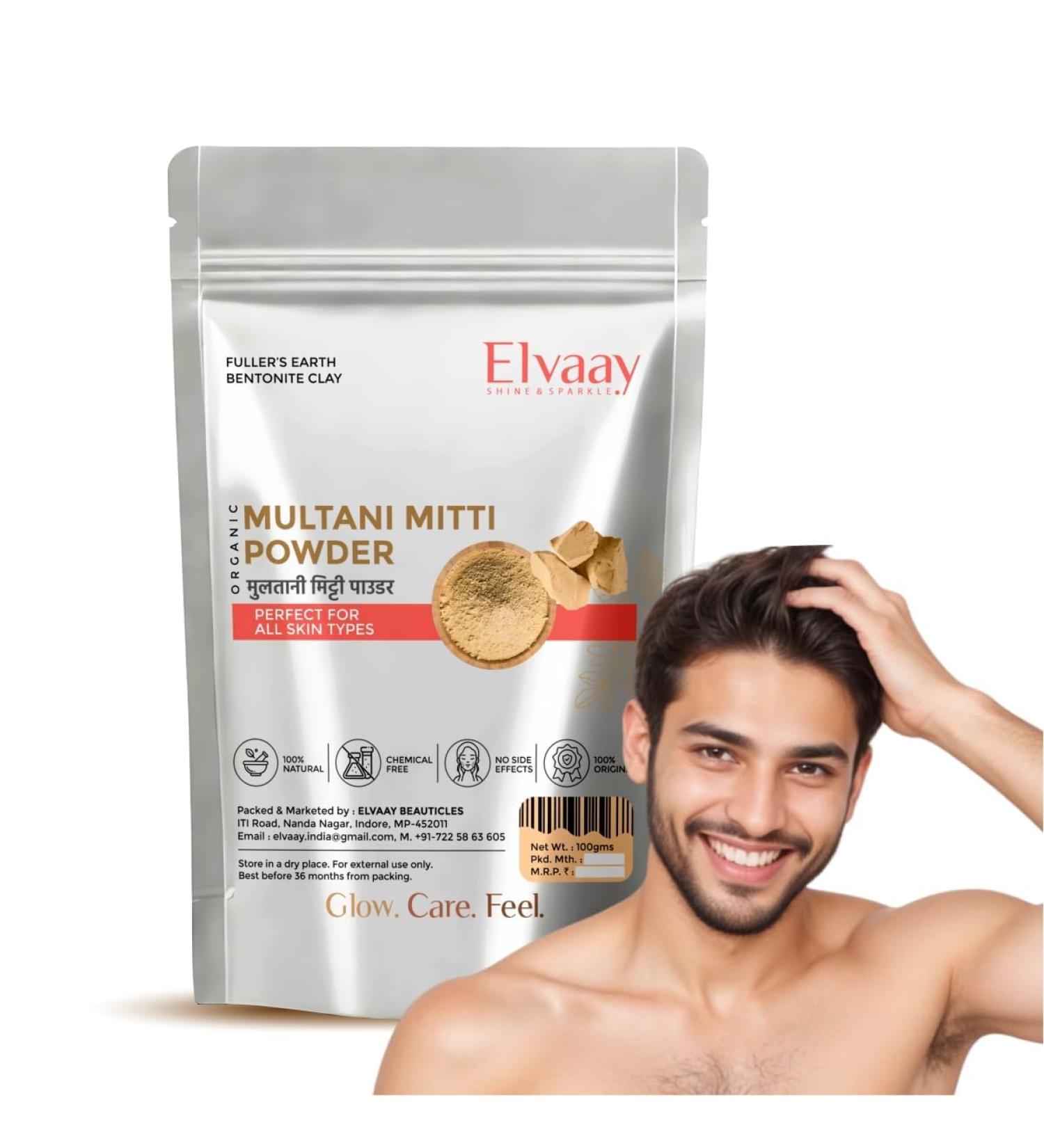 Elvaay Fresh Multani Mitti Powder Body Scrub for removing Dead Cells & Ageing Signs Can be used as Face Pack & Hair Pack.