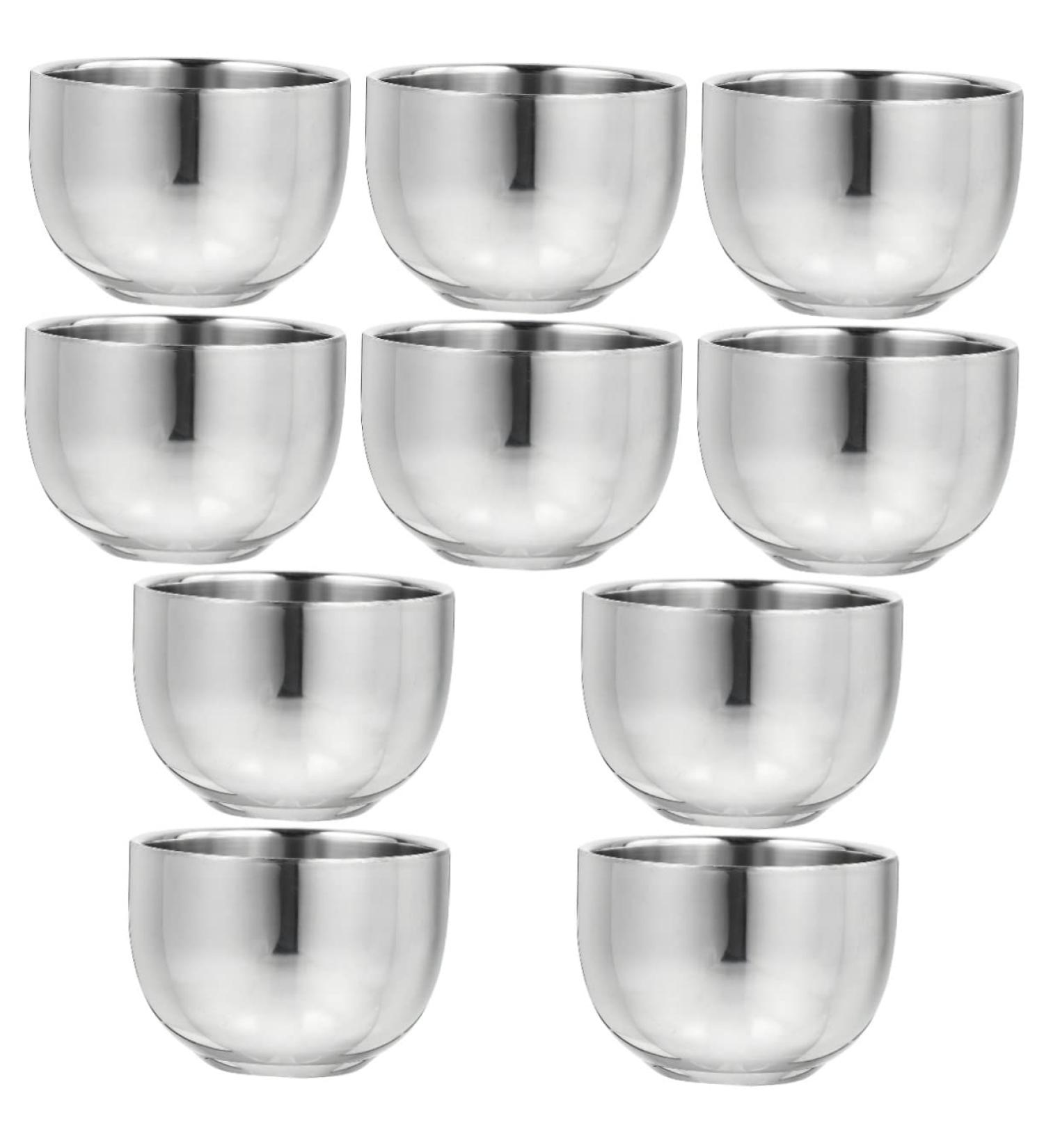 Minkissy Stainless Steel Shaving Soap Peel Shave Foam Shell - Men's Razor Tool Gifts (5pcs) 7.4x7.4cm - Smooth Silver Finish - Buy Online on GoSupps.com