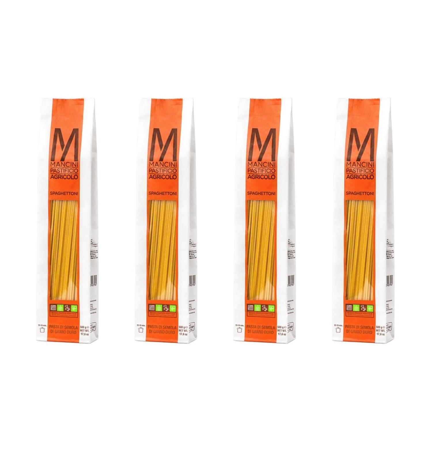 Mancini Pastificio Agricolo Spaghettoni 2 kg 4 packs of 500 gr - Buy Online on GoSupps.com