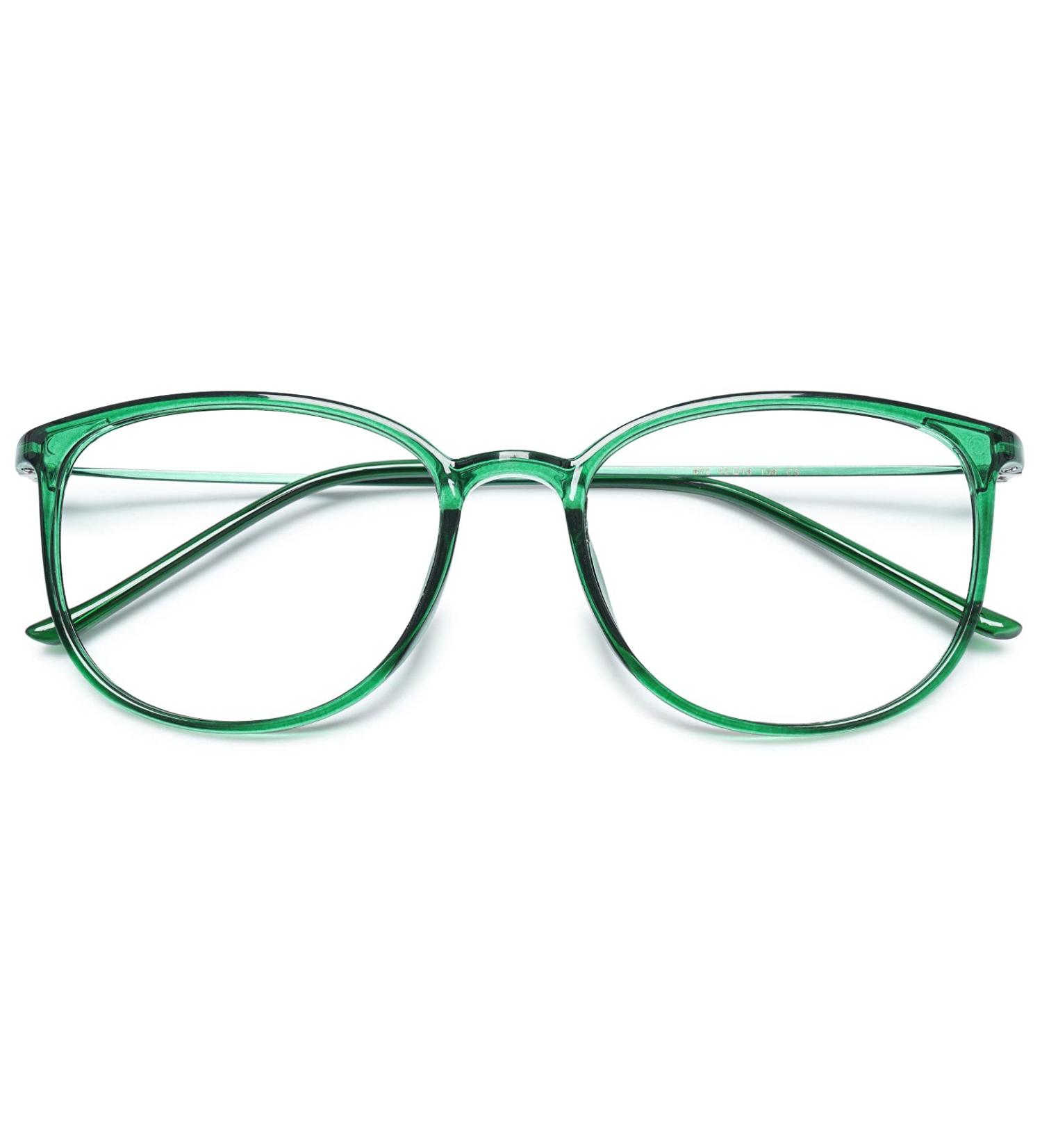 Koosufa Classic Retro Nerd Glasses for Men & Women - Vintage Round Panto Frames - Prescription-Free Fake Glasses with Case - Green - Buy Online on GoSupps.com