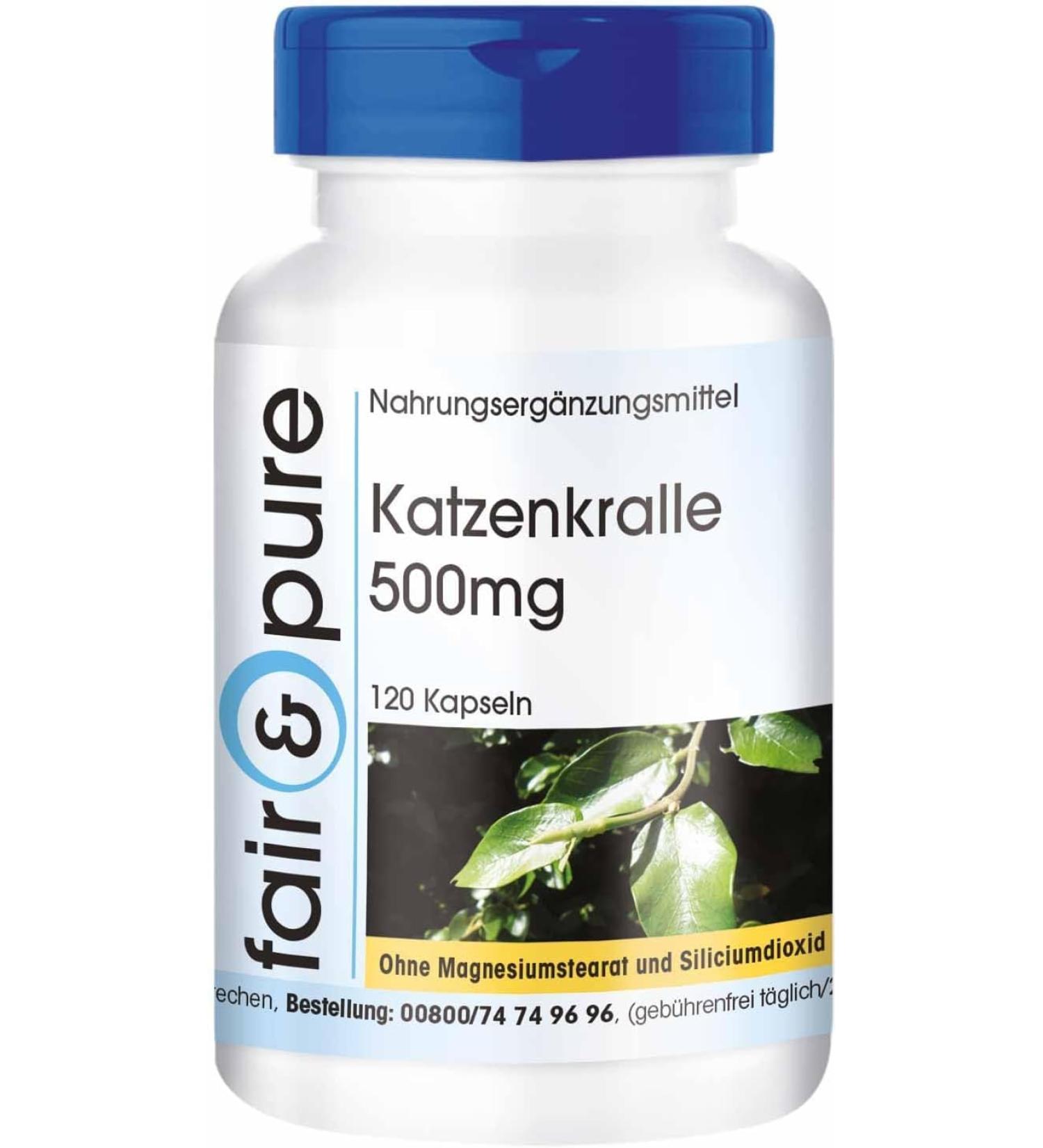 Cats Claw Capsules 500mg - Vegan Una De Gato Bark Powder - 120 Capsules No Magnesium Stearate - Premium Immune Support Supplement - Buy Online on GoSupps.com