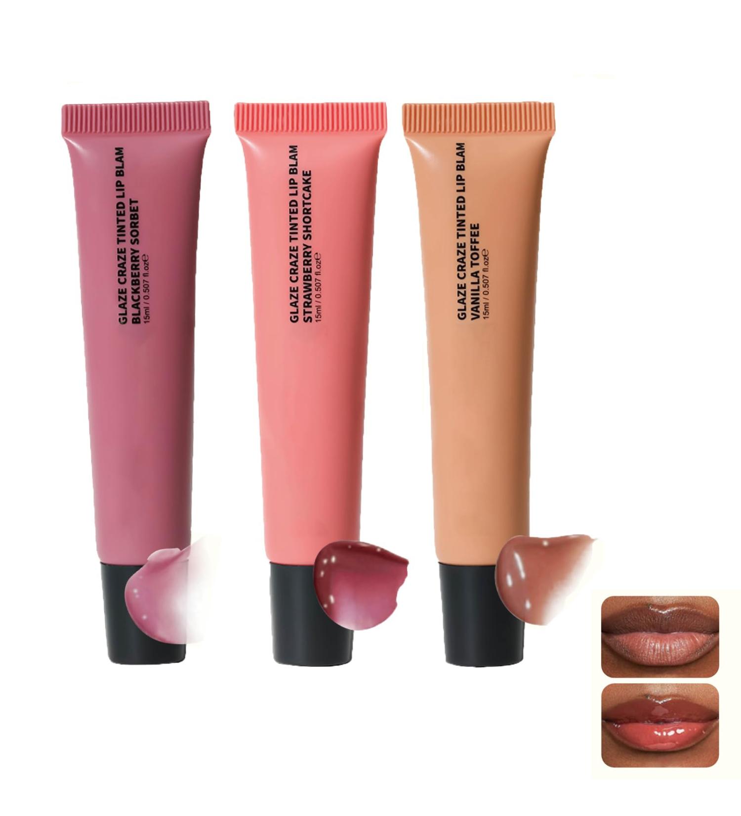 Hydrating tinted lip balm Quick Full Lip Color Glow reviver melting lipgloss soft supple lips mask (3PCS-A) 0.6 Fl Oz (Pack of 1) - Buy Online on GoSupps.com