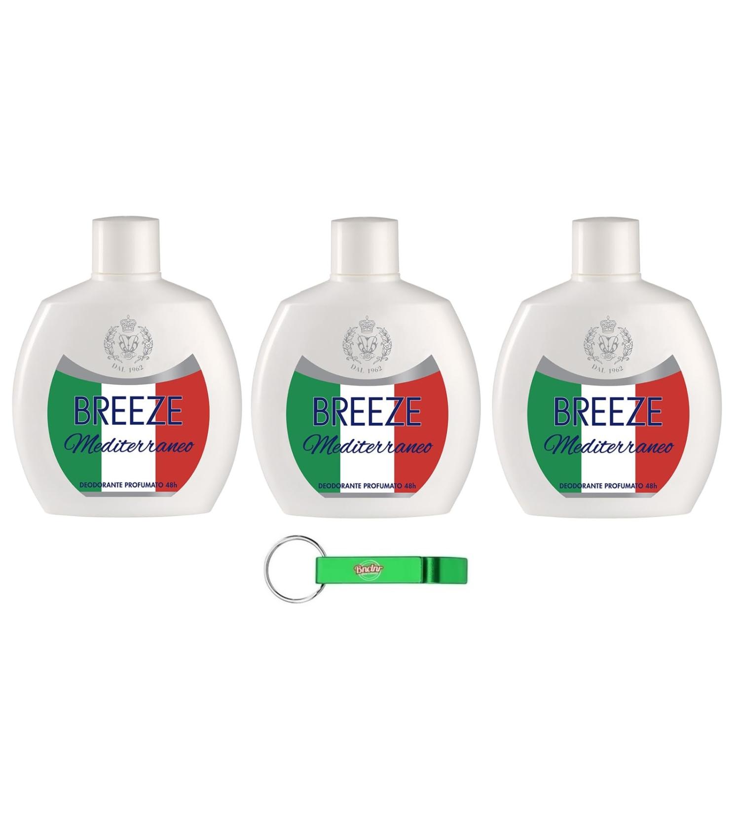  Beni Culinari Breeze Mediterraneo Squeeze Lot de 3 d odorants sans gaz et sans sels d'aluminium Parfum 48 h 100 ml + porte-cl s Beni Culinari - Buy Online on GoSupps.com