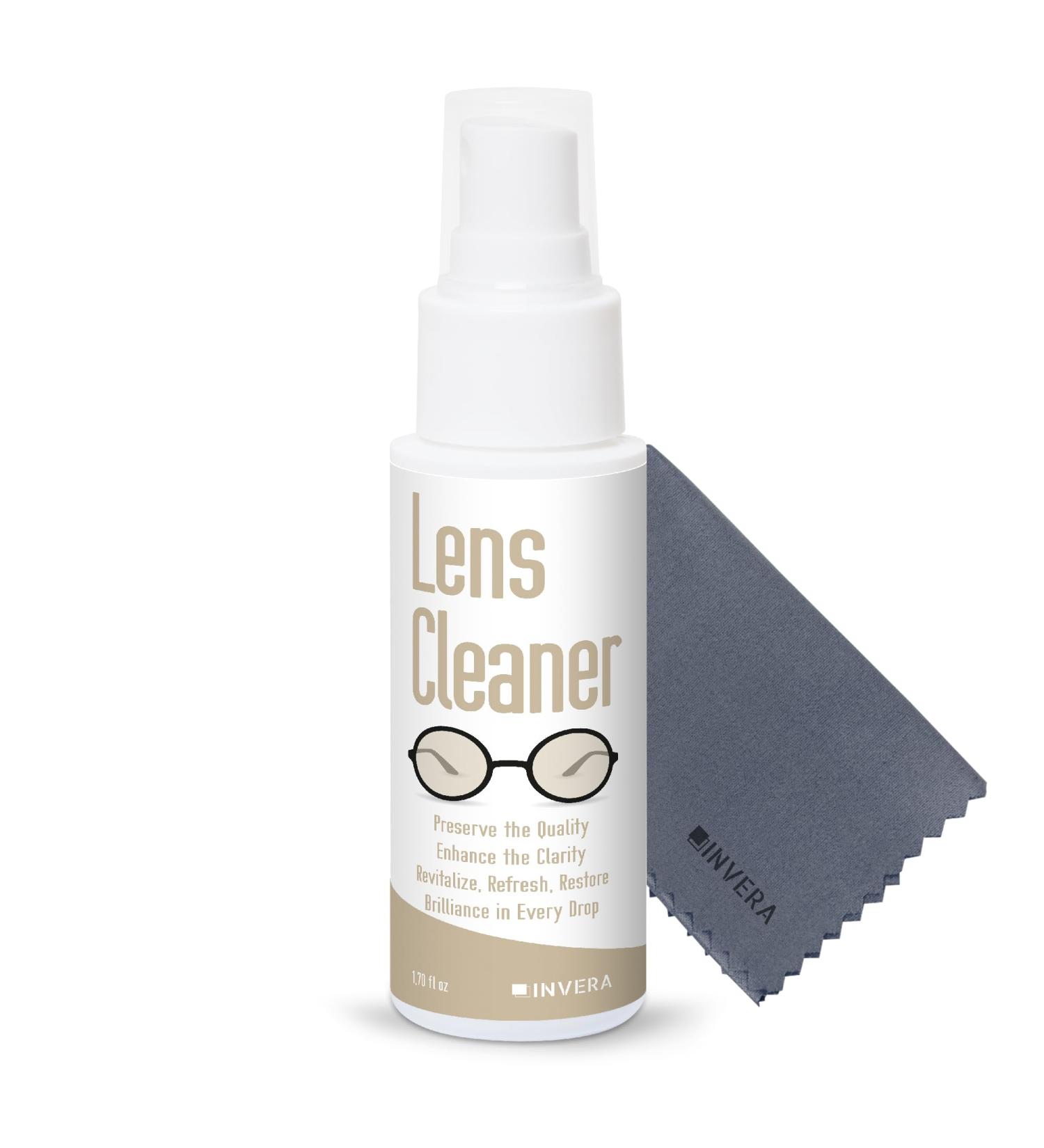 Eyeglass Cleaner Spray Kit - Gentle Lens Cleaner for Eyeglasses Sunglasses & Screens | 1.7 fl oz Microfiber Cloth Included - Buy Online on GoSupps.com