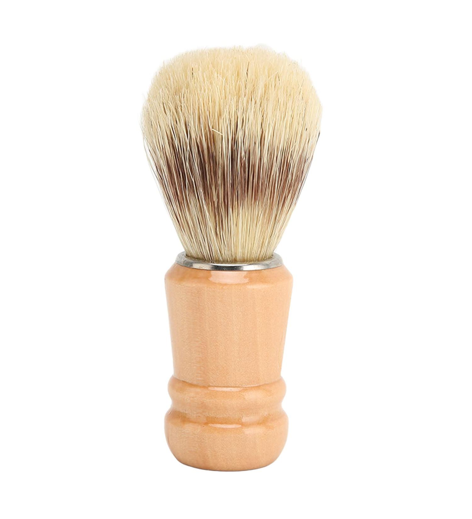 Narrow Dust Fry Beard-Shaving Brush | Wooden Handle Hairdressing Brush for Salon & Home Use | Light & Soft Brush for Hair & Residue Removal - Buy Online on GoSupps.com