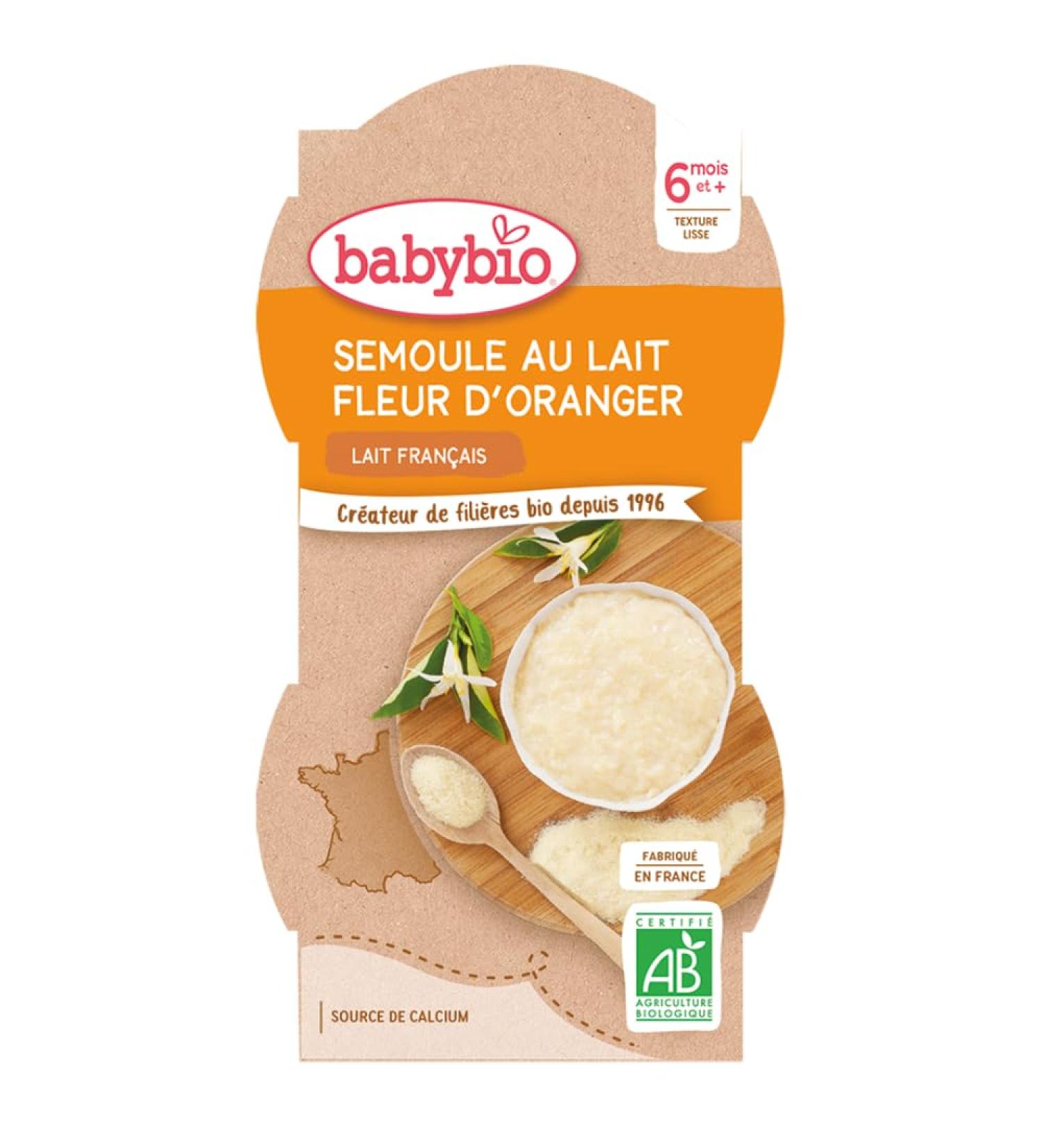 Babybio - Milk dessert - Orange Blossom milk semolina - 6+ months - 2 x 100g - Buy Online on GoSupps.com