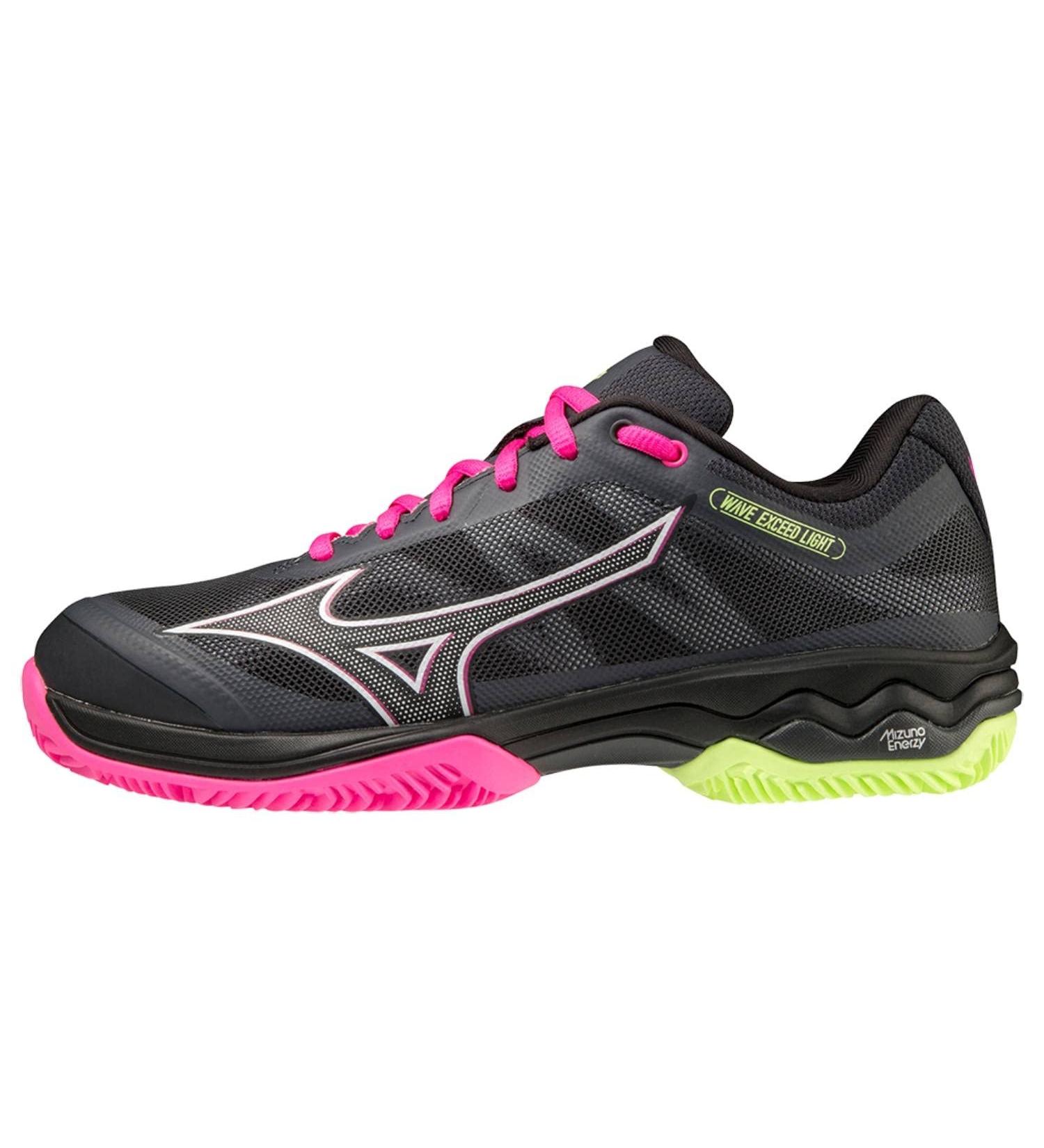 Mizuno Women's Wave Exceed Lgt Padel Tennis Shoe 40.5 EU - Pinkglo Neolime Ebony | International Shipping Available - Buy Online on GoSupps.com