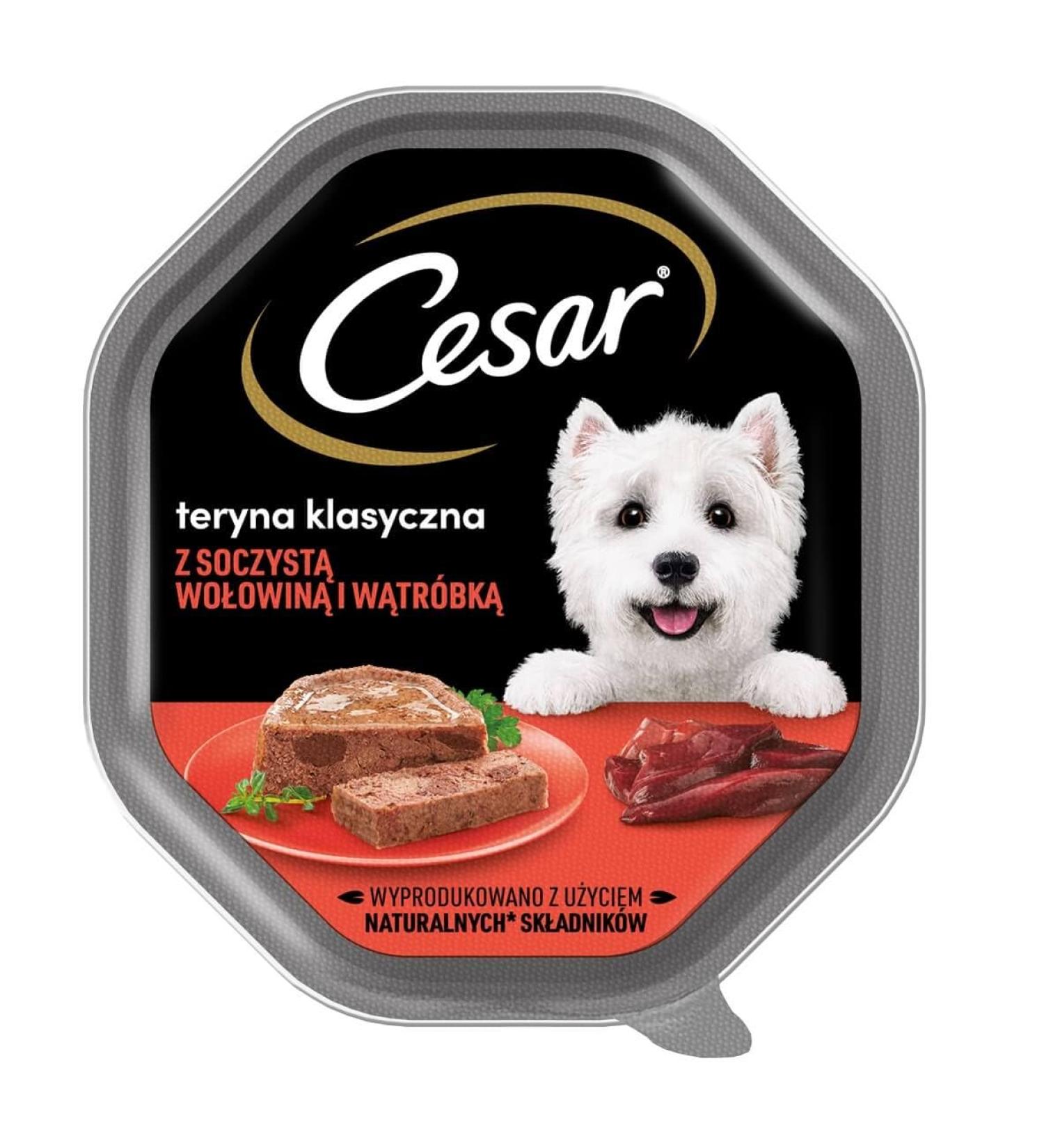 Cesar Classic Wet Food Terrine for Adult Dogs with Juicy Beef and Liver - 14 x 150 g - Buy Online on GoSupps.com
