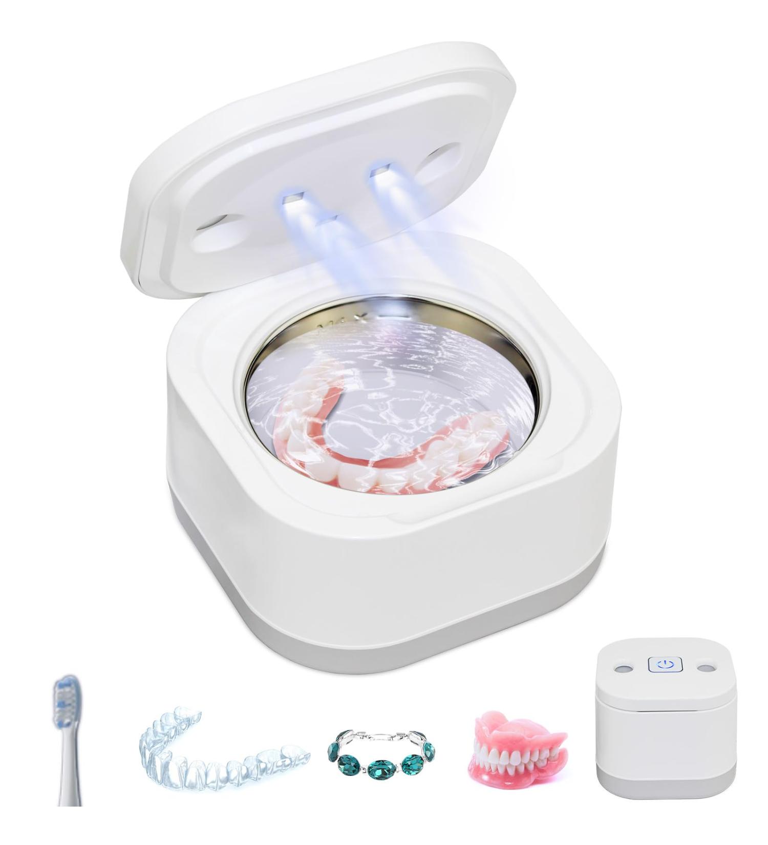 Famisym Ultrasonic Cleaner for Dental Appliances | 45KHz Cleaning Machine with UV Light | Ideal for Dentures, Retainers, Aligners, and More - Buy Online on GoSupps.com