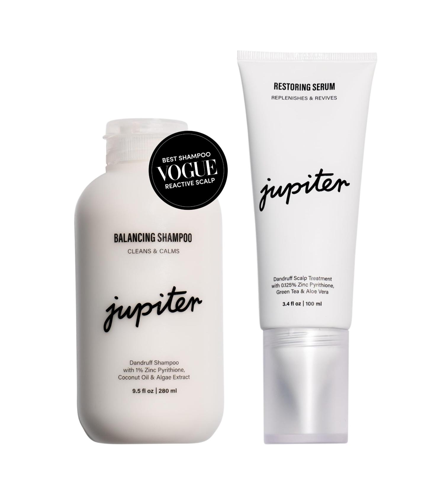 Jupiter Anti Dandruff Shampoo & Serum | Sulfate Free Vegan Dermatologist-Formulated for Flaky & Itchy Scalp | Color Safe & Paraben Free + Zinc Infusion - Buy Online on GoSupps.com