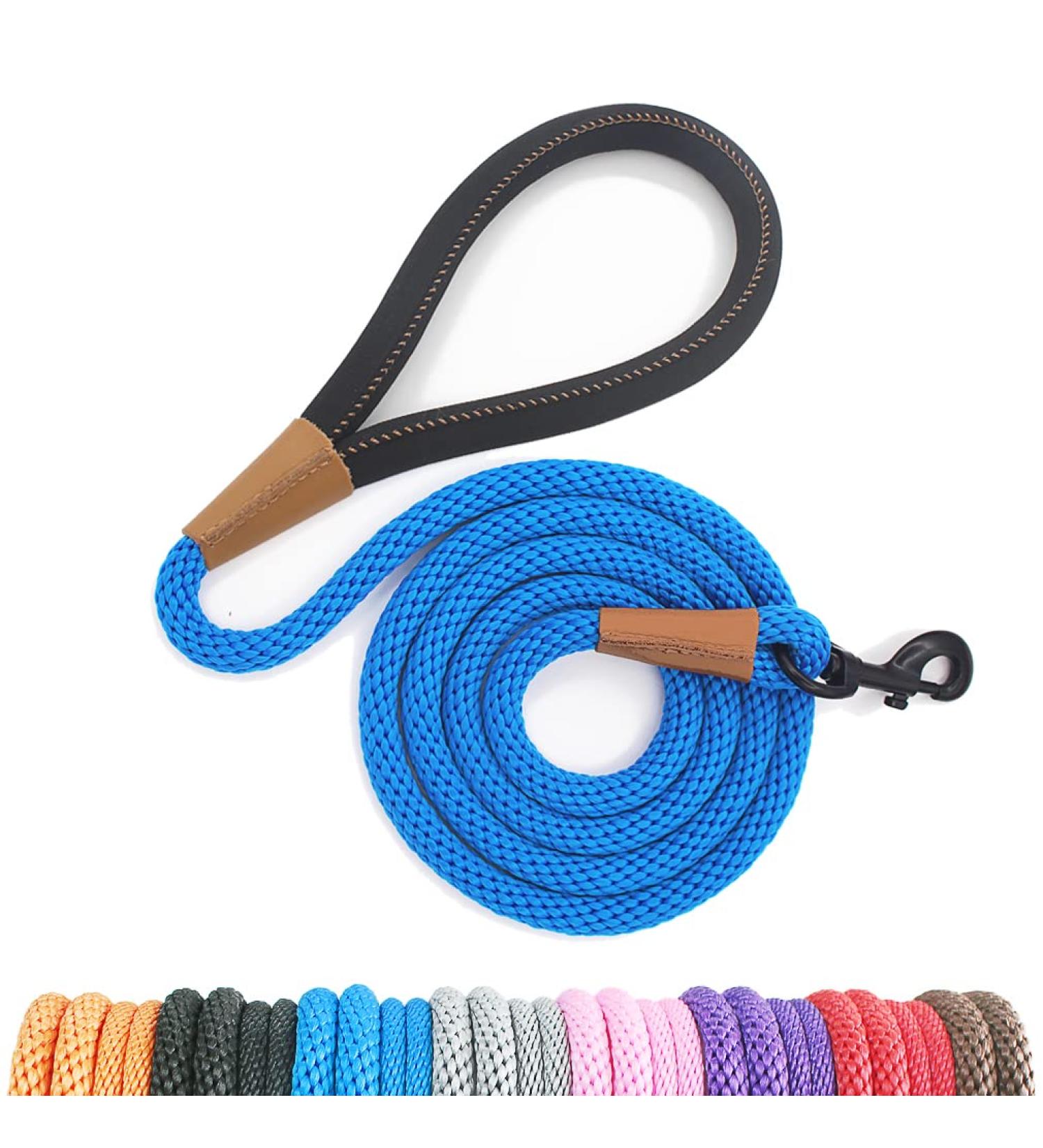 Buy Lynxking Tow Lines for Dogs | Fleece Dog Leash for Small Medium & Large Dogs - Blue 180cm with Carabiner - Buy Online on GoSupps.com